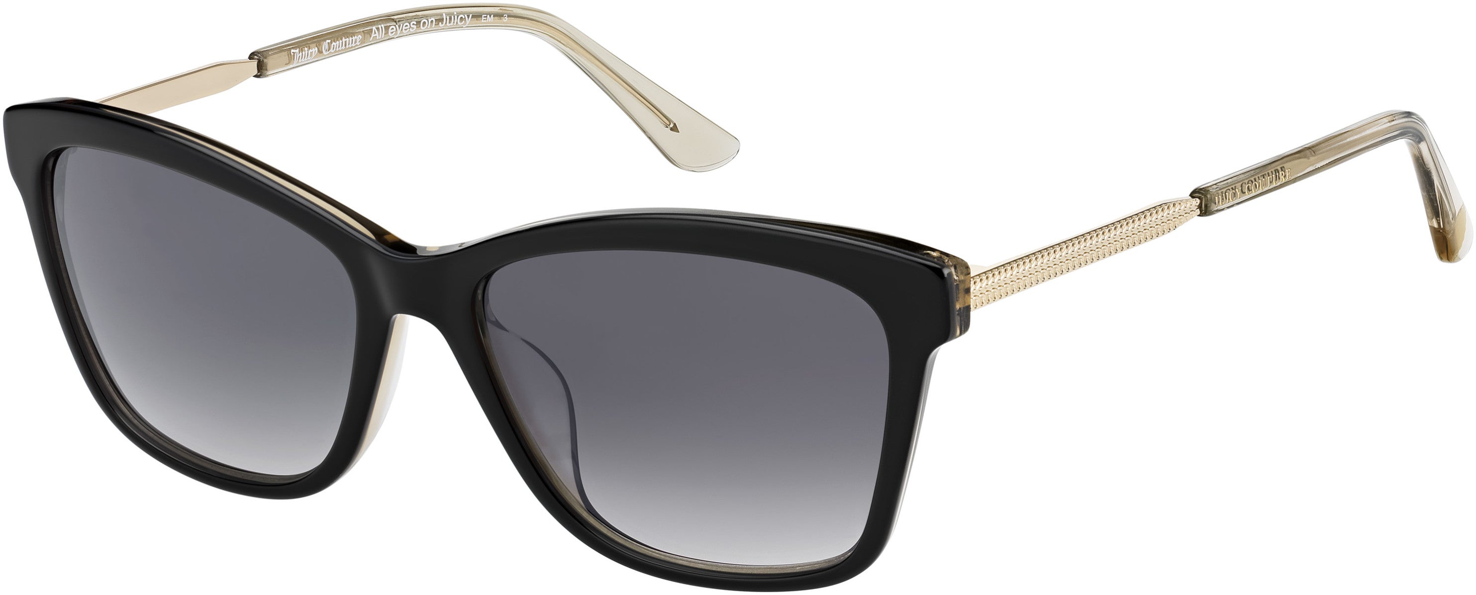 Juicy Couture Juicy 604/S Rectangular Sunglasses 00WM-00WM  Black Beige (9O Dark Gray Gradient)