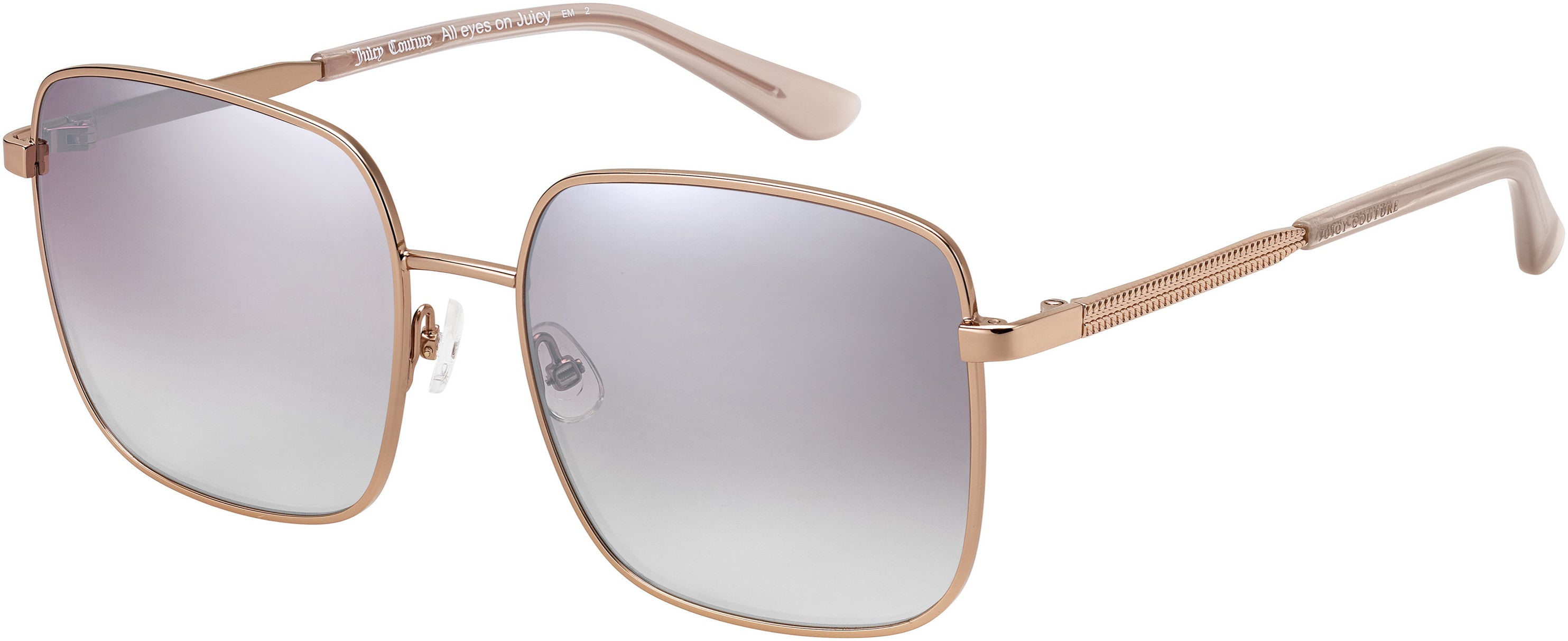 Juicy Couture Juicy 605/S Rectangular Sunglasses 0AU2-0AU2  Red Gold (NQ Brown Mirror Gradient)