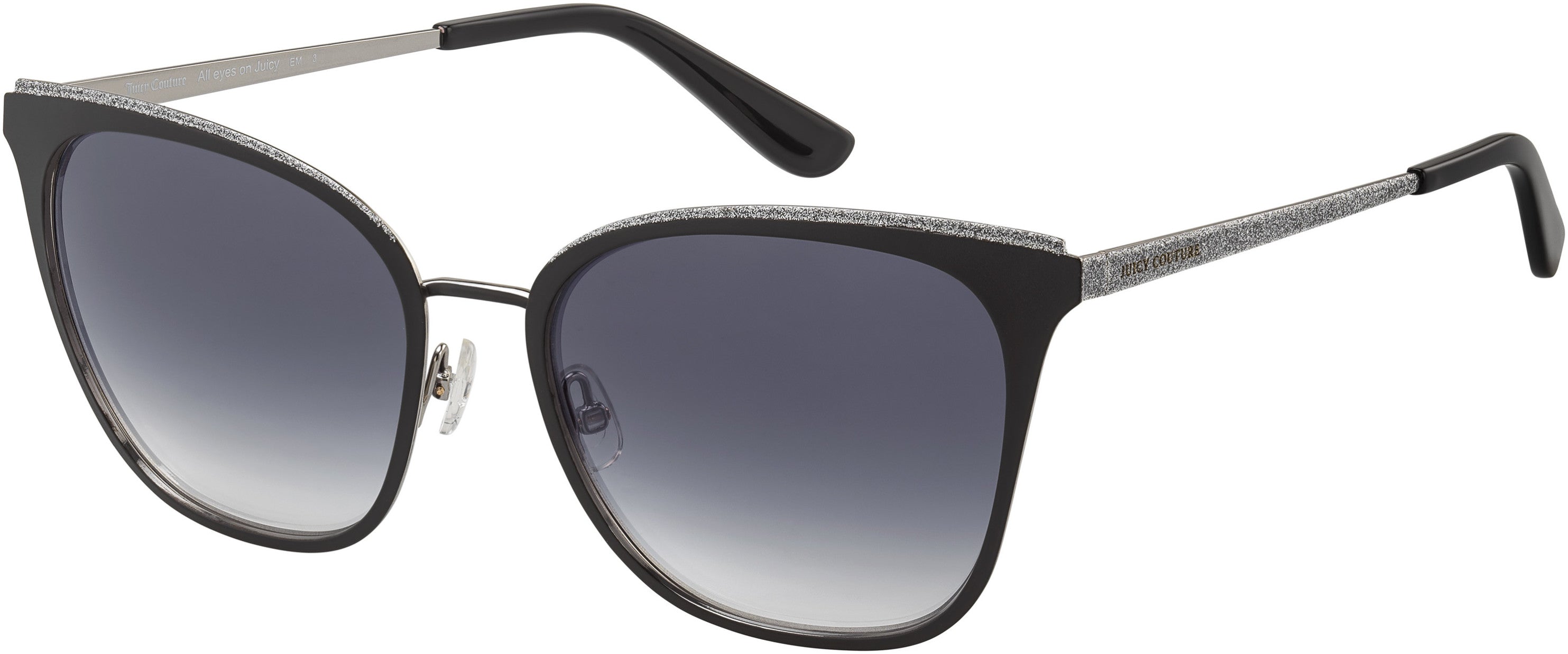 Juicy Couture Juicy 609/G/S Cat Eye/butterfly Sunglasses 0003-0003  Matte Black (9O Dark Gray Gradient)