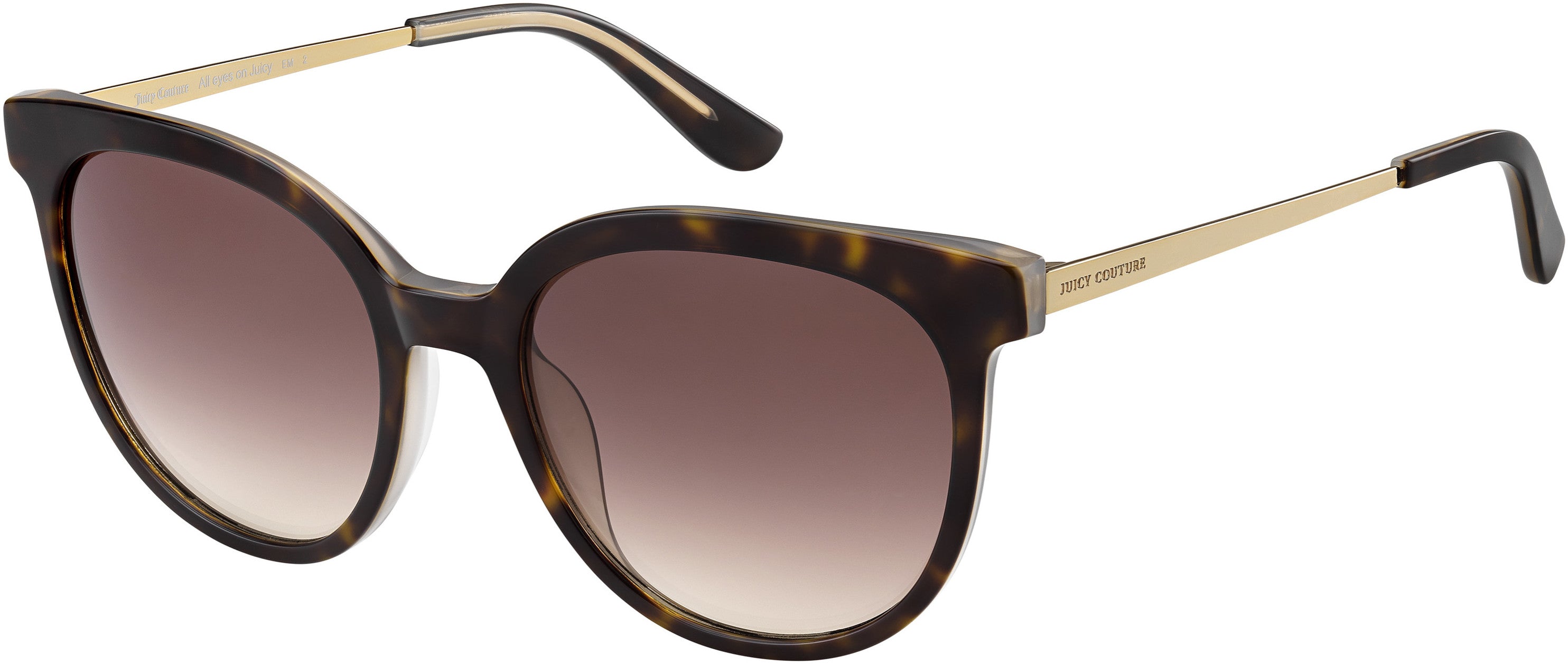 Juicy Couture Juicy 610/G/S Oval Modified Sunglasses 0086-0086  Dark Havana (HA Brown Gradient)