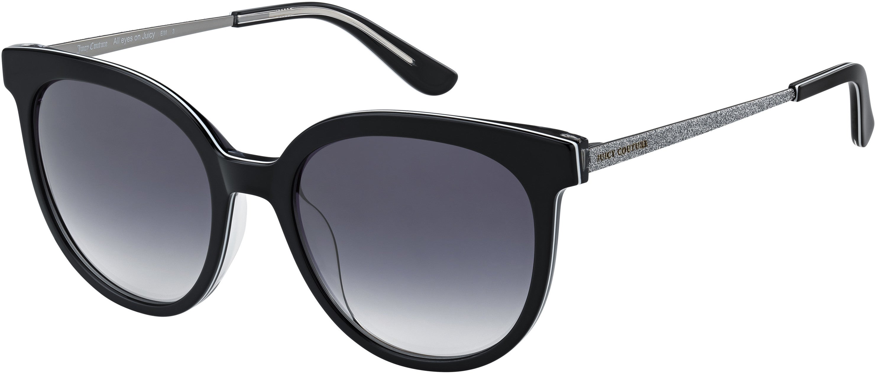 Juicy Couture Juicy 610/G/S Oval Modified Sunglasses 0807-0807  Black (9O Dark Gray Gradient)