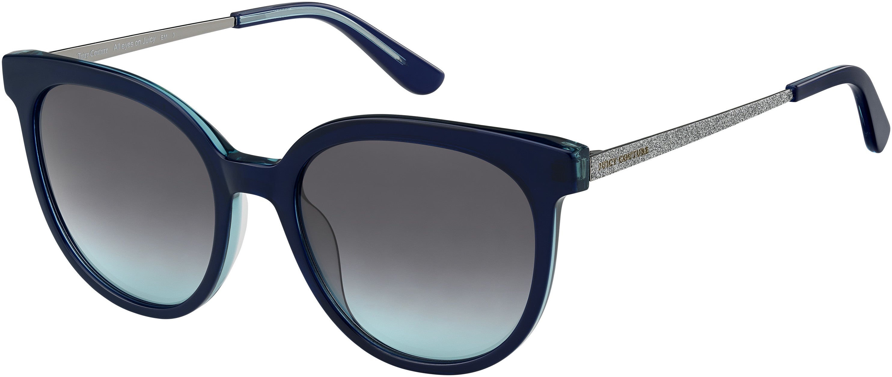 Juicy Couture Juicy 610/G/S Oval Modified Sunglasses 0QM4-0QM4  Crystal Blue (I7 Gray Shaded Petrol)