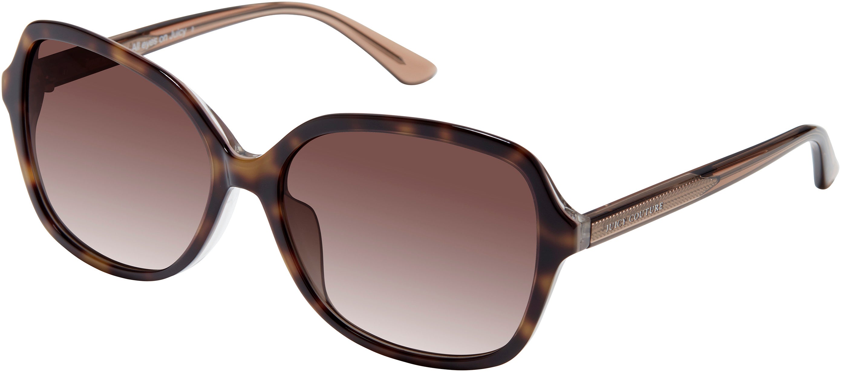 Juicy Couture Juicy 611/G/S Rectangular Sunglasses 0086-0086  Dark Havana (HA Brown Gradient)