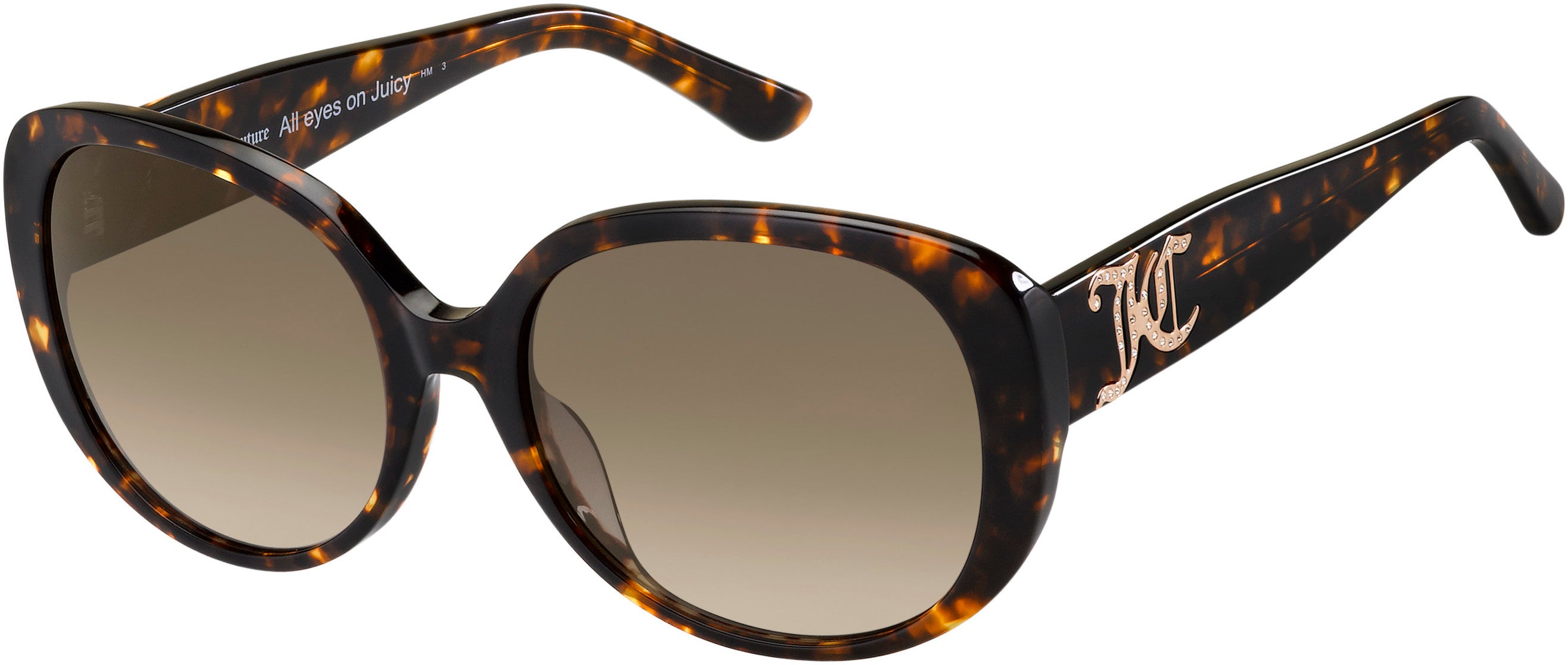 Juicy Couture Juicy 614/S Oval Modified Sunglasses 0086-0086  Dark Havana (HA Brown Gradient)