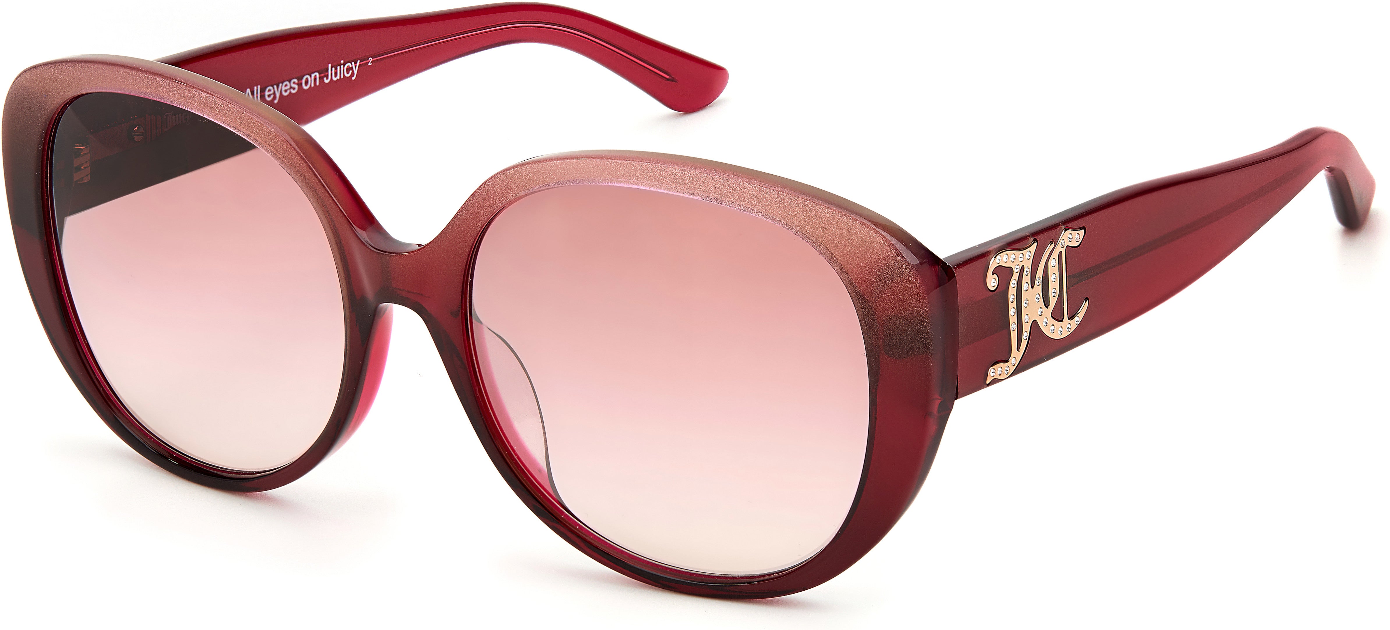 Juicy Couture Juicy 614/S Oval Modified Sunglasses 0W66-0W66  Pink Glitter (2S Pink Flash Silver)