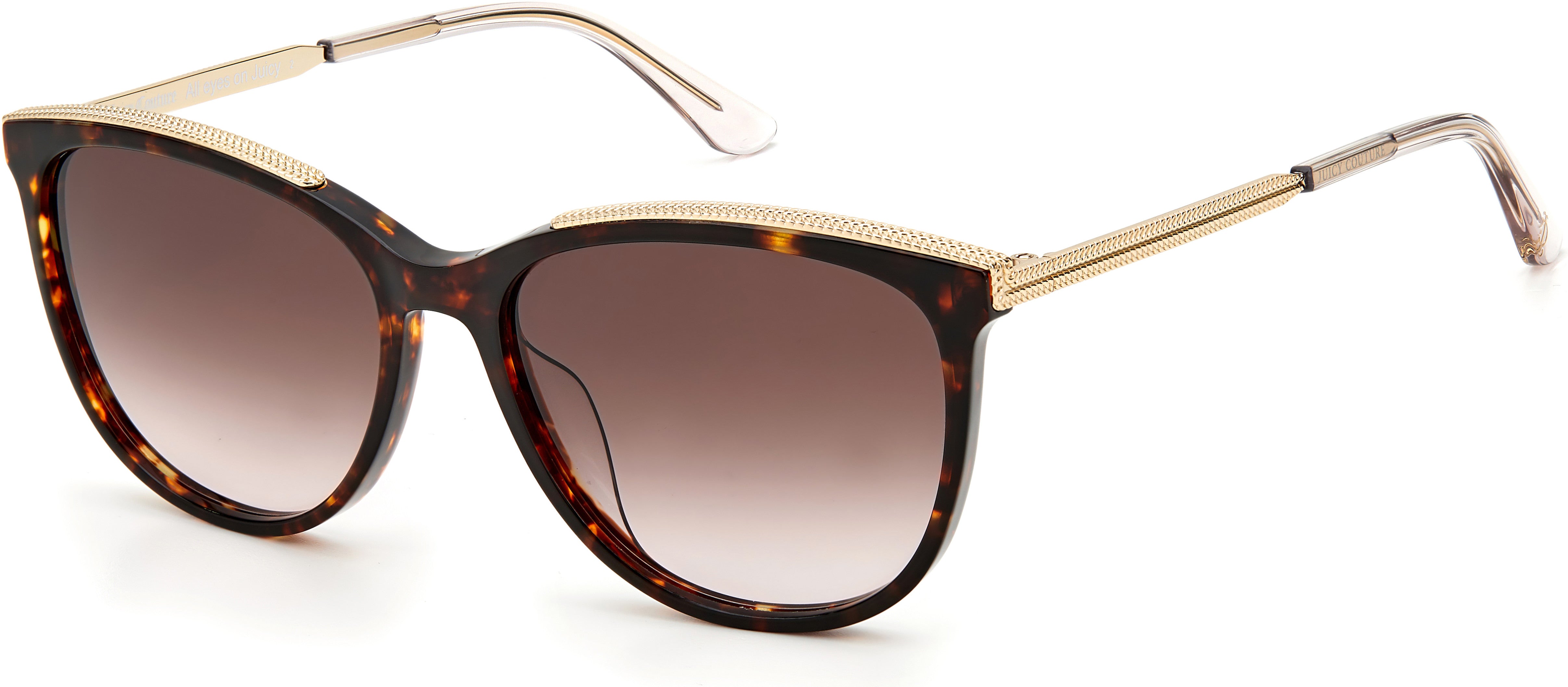 Juicy Couture Juicy 615/S Rectangular Sunglasses 0086-0086  Dark Havana (HA Brown Gradient)