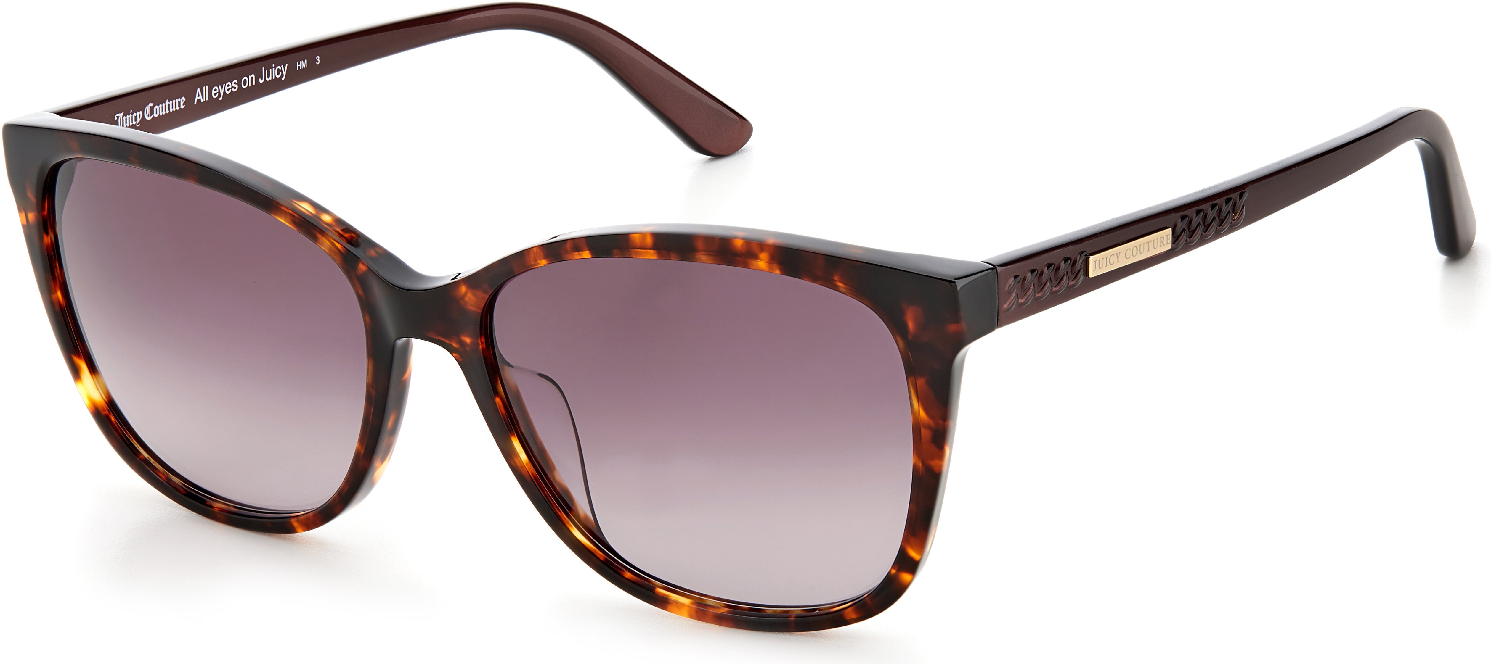 Juicy Couture Juicy 617/G/S Cat Eye/butterfly Sunglasses 0086-0086  Dark Havana (3X Burgundy Shaded)