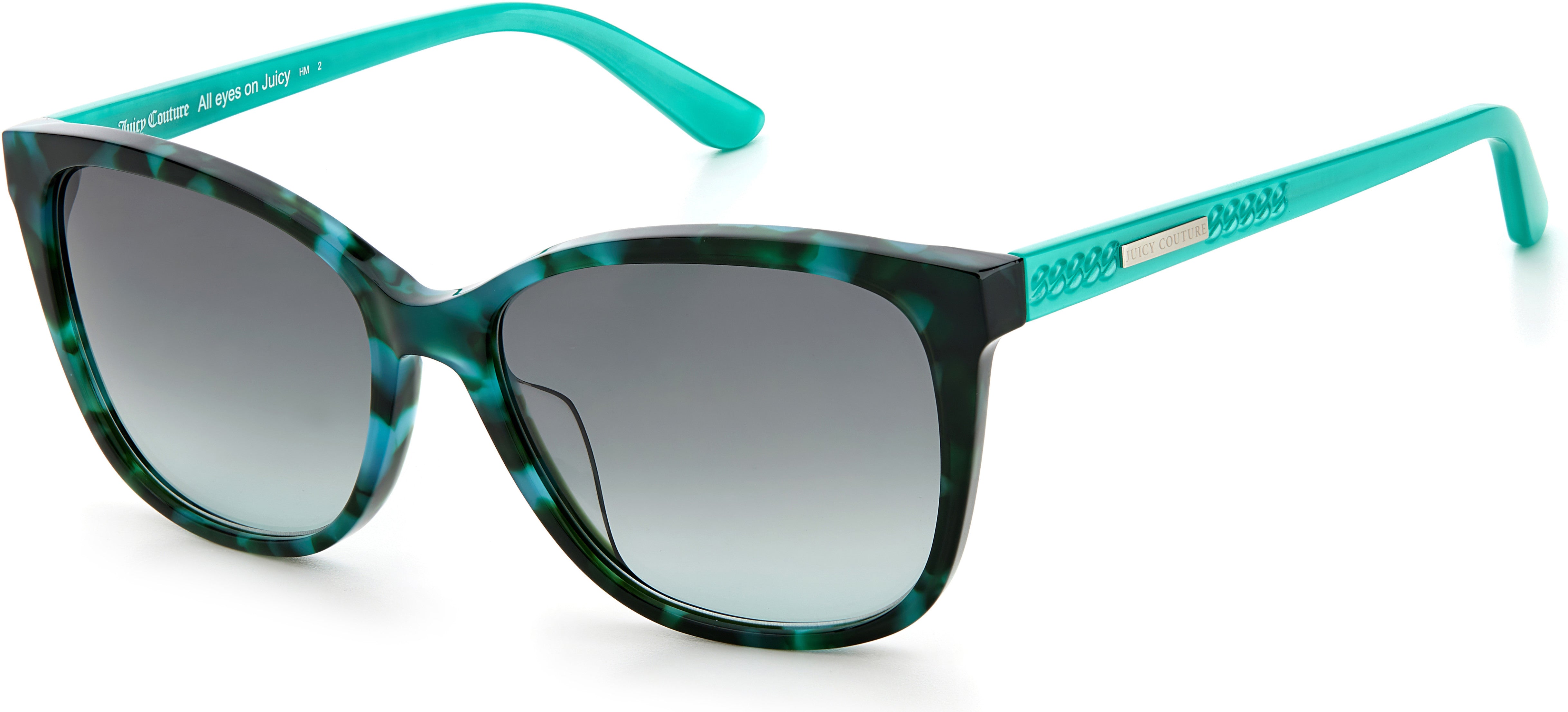Juicy Couture Juicy 617/G/S Cat Eye/butterfly Sunglasses 0XGW-0XGW  Green Havana (IB Gray Shaded Green)