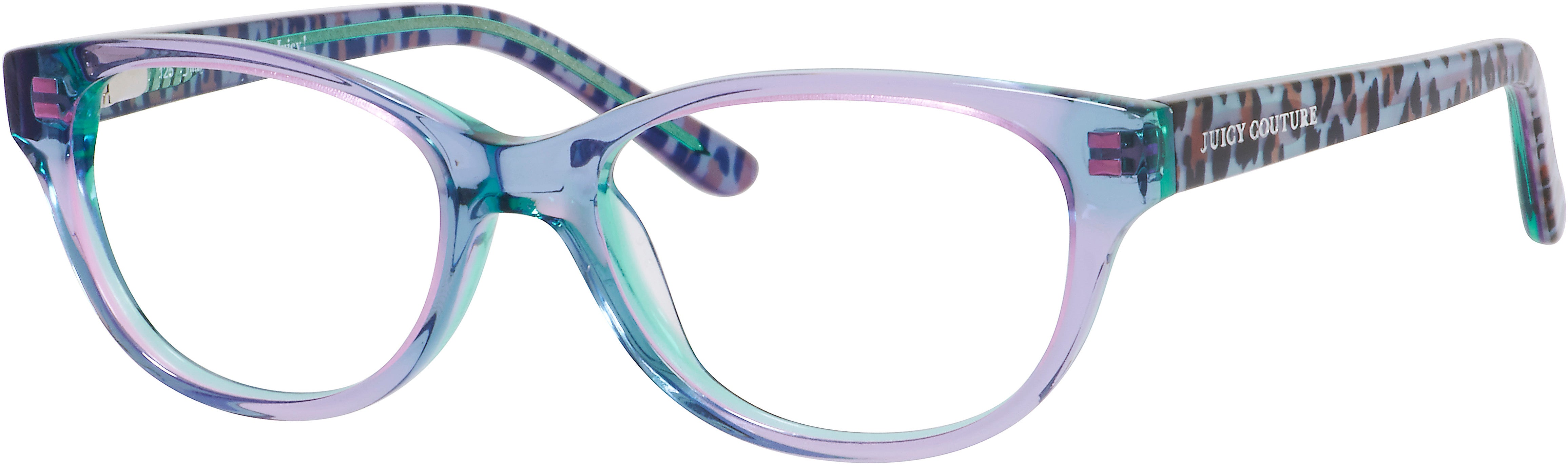 Juicy Couture Juicy 913 Cat Eye/butterfly Eyeglasses 0JMQ-0JMQ  Aqua Pink Crystal (00 Demo Lens)