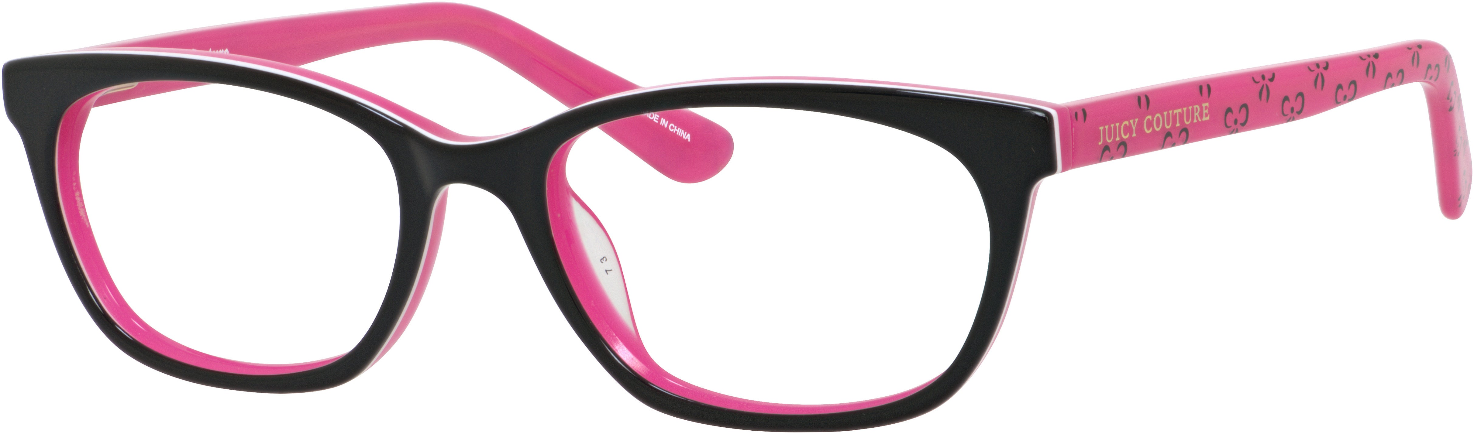 Juicy Couture Juicy 931 Rectangular Eyeglasses 03H2-03H2  Black Pink (00 Demo Lens)