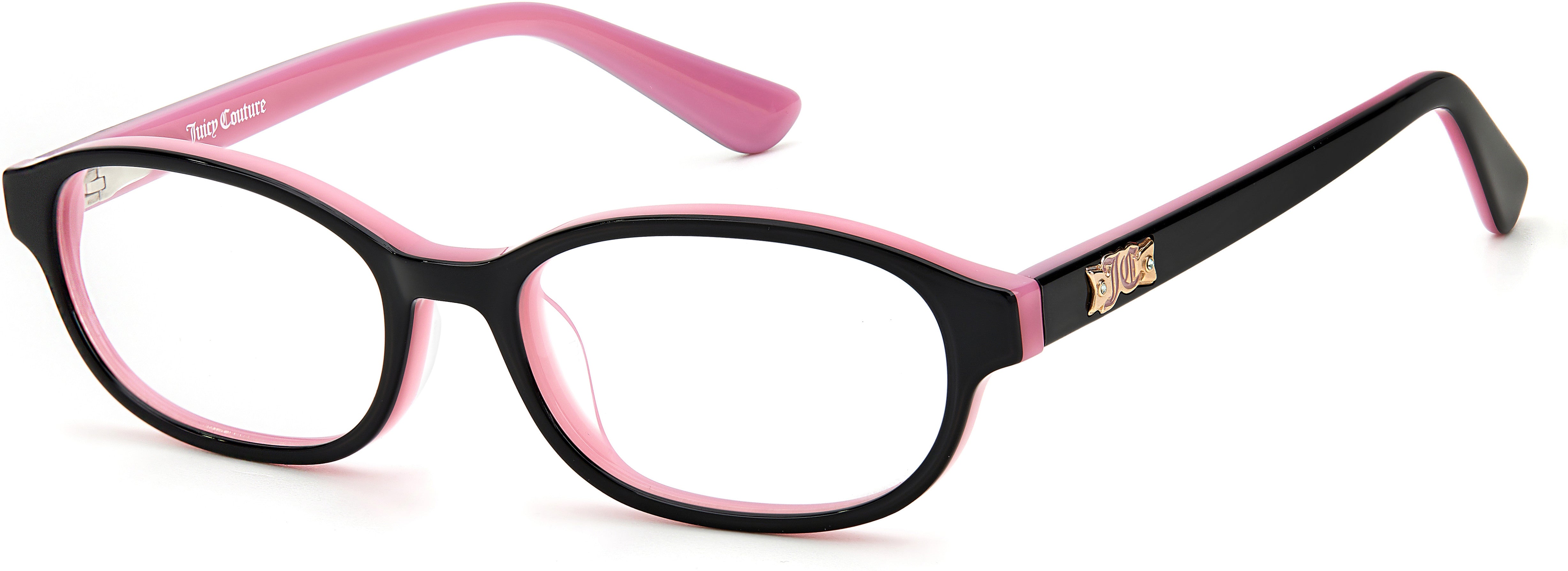 Juicy Couture Juicy 943 Oval Modified Eyeglasses 03H2-03H2  Black Pink (00 Demo Lens)