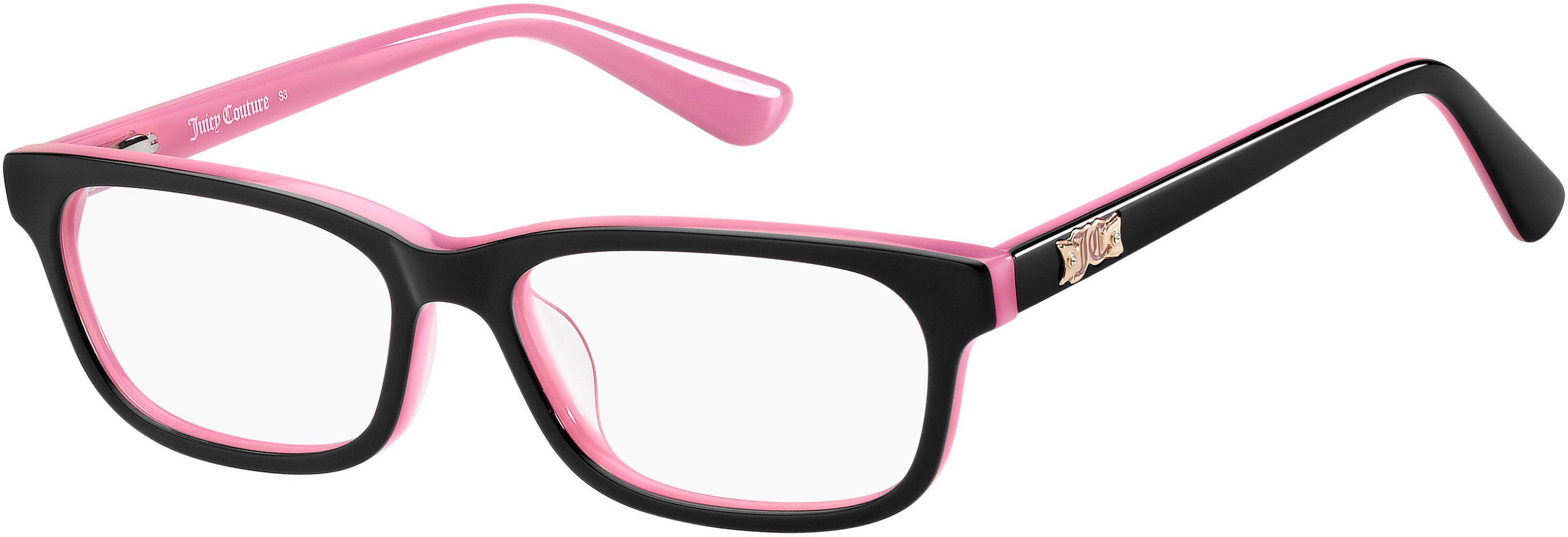 Juicy Couture Juicy 944 Rectangular Eyeglasses 03H2-03H2  Black Pink (00 Demo Lens)
