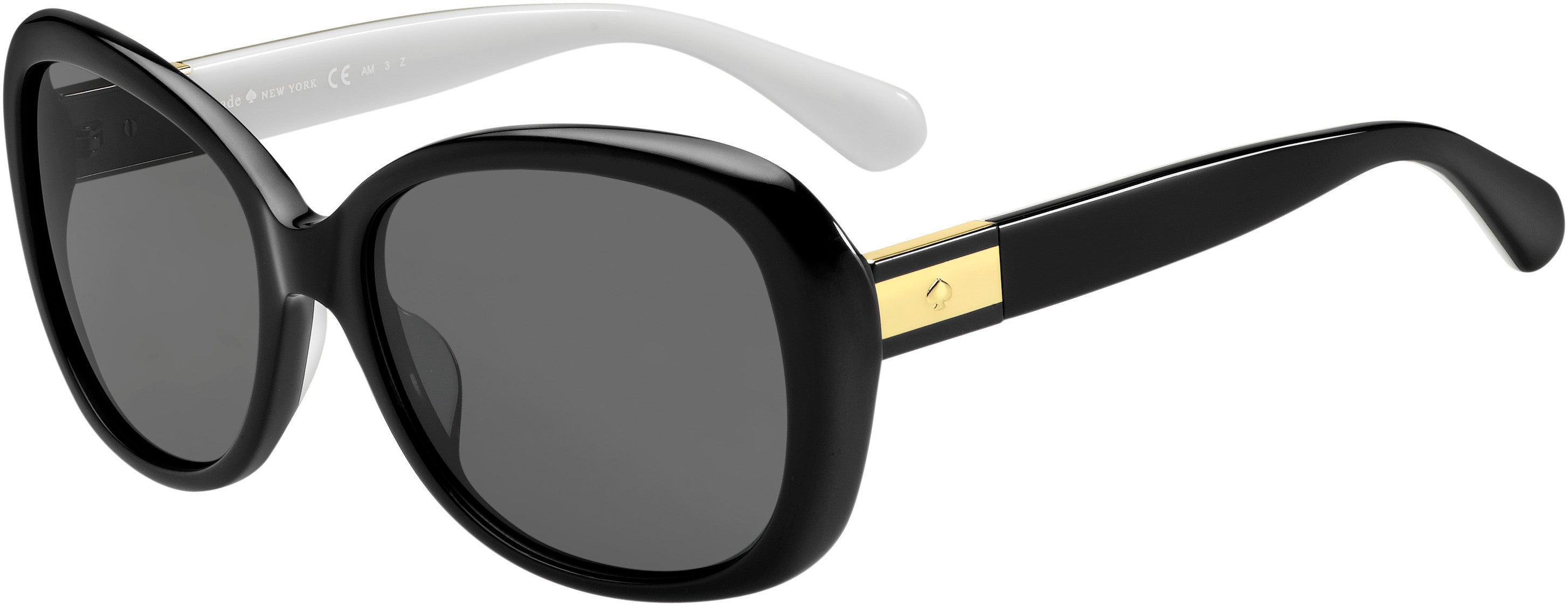 Kate Spade Judyann/P/S Rectangular Sunglasses 09HT-09HT  Black Ivory (M9 Gray Pz)