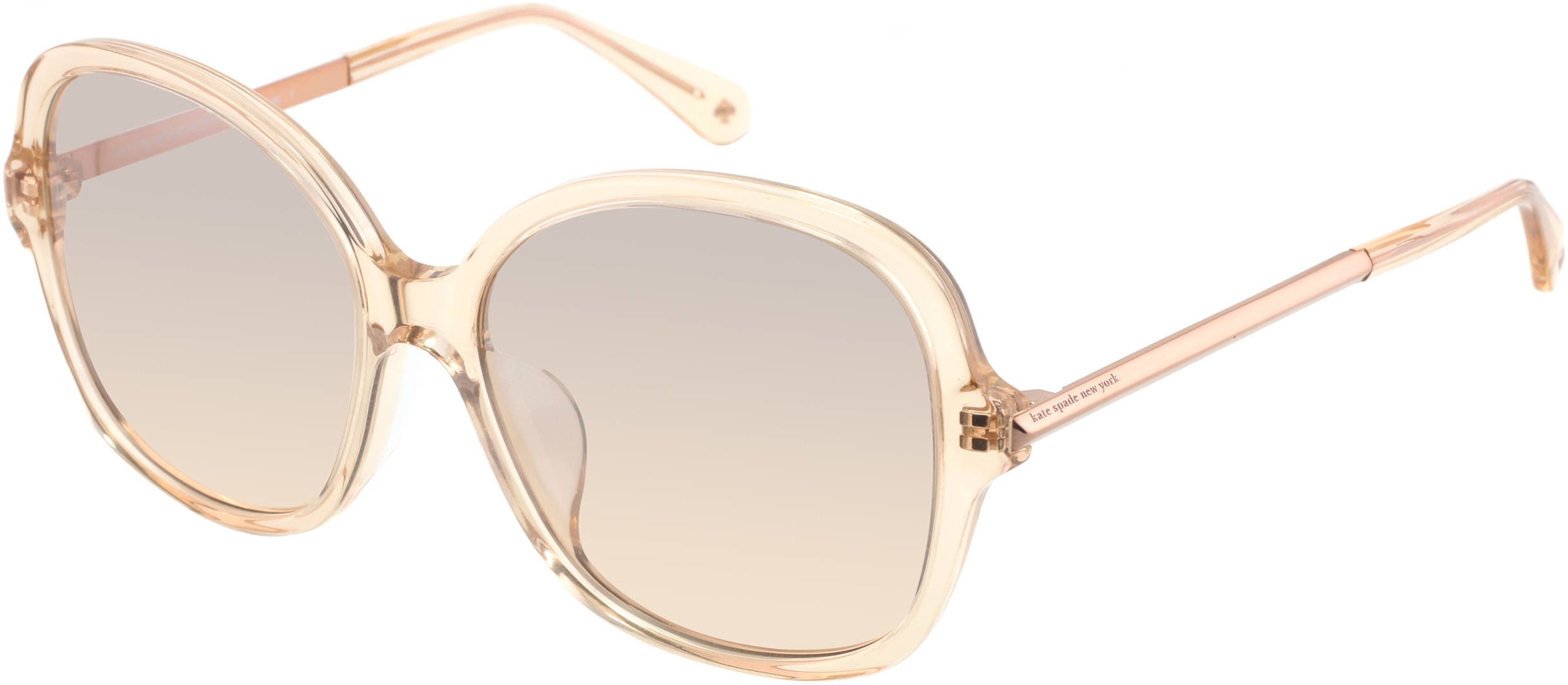 Kate Spade Kaiya/F/S Square Sunglasses 02T3-02T3  Crystal Beige (G4 Silver Mirror Shaded Brown)