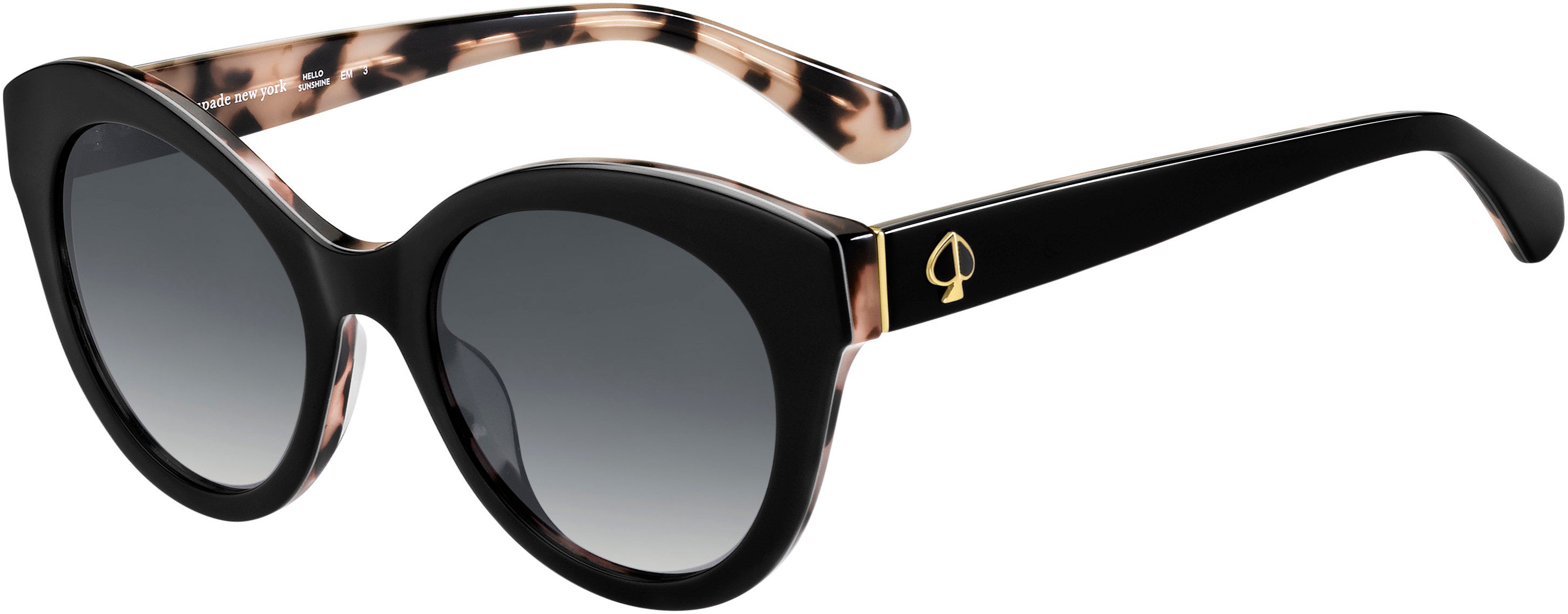 Kate Spade Karleigh/S Oval Modified Sunglasses 02TB-02TB  Black Pink Havana (9O Dark Gray Gradient)