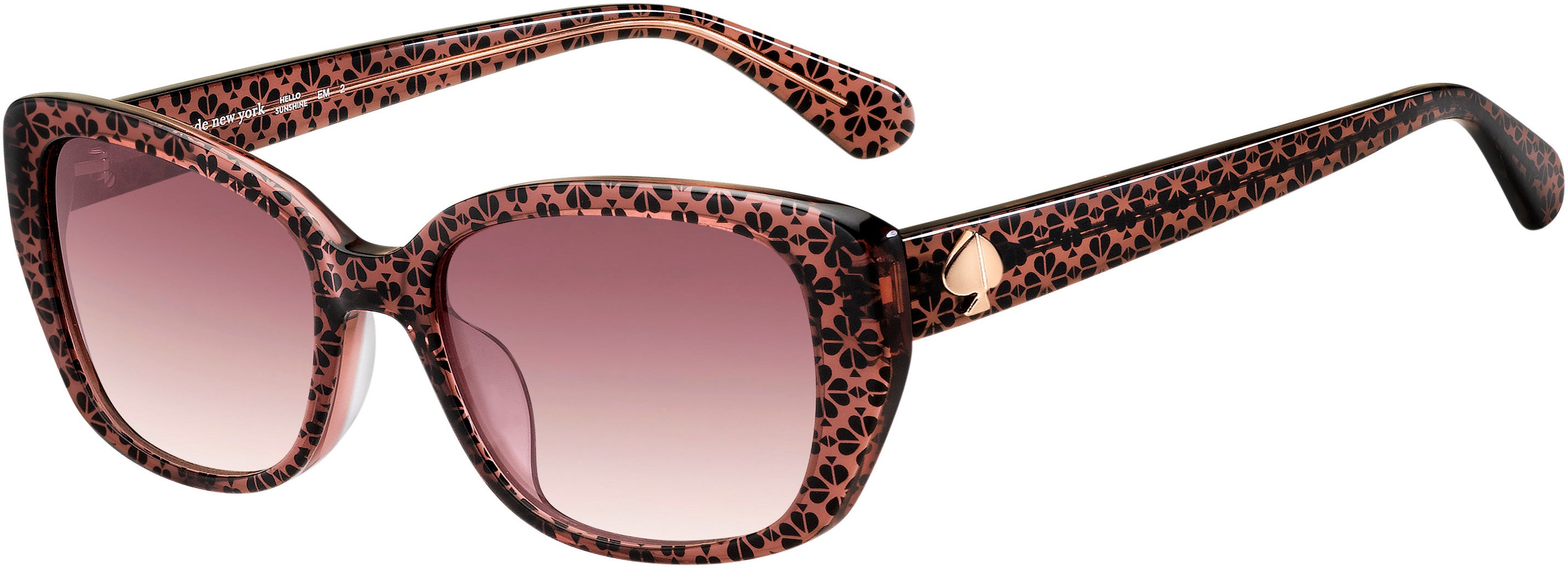 Kate Spade Kenzie/G/S Rectangular Sunglasses 035J-035J  Pink (3X Burgundy Shaded)