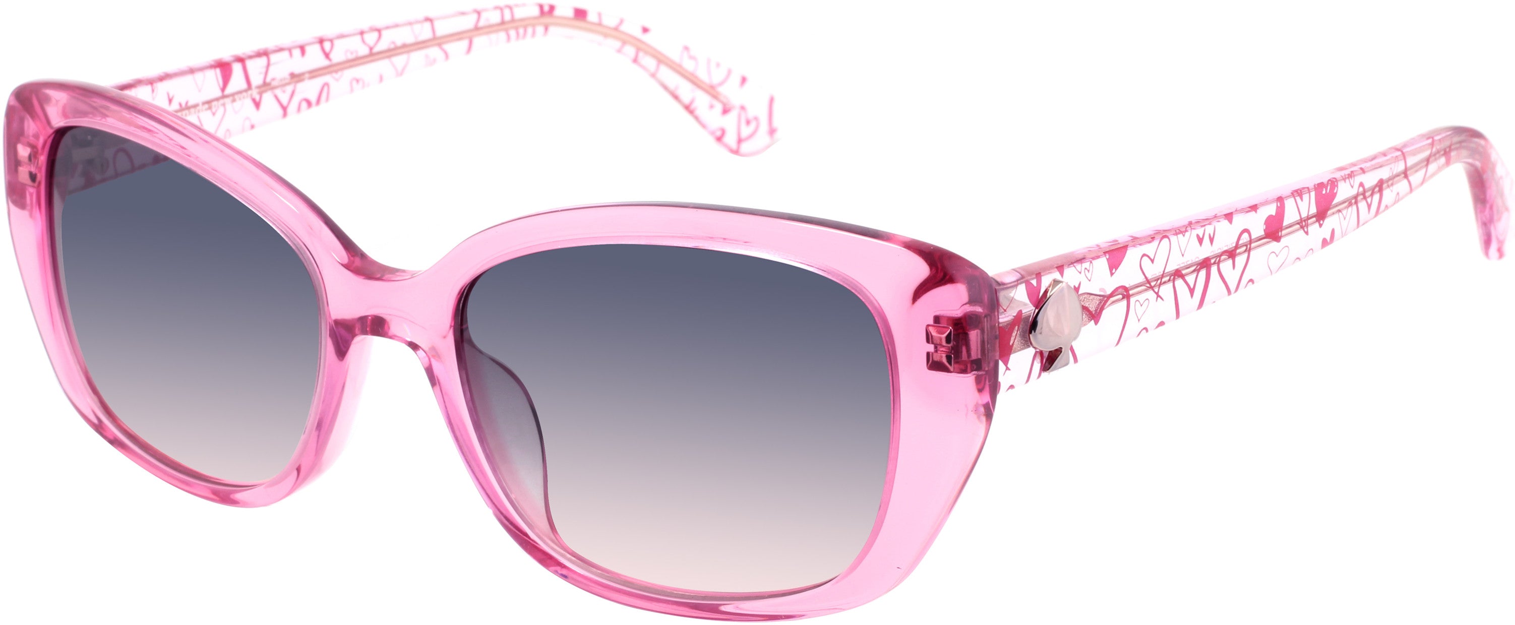 Kate Spade Kenzie/G/S Rectangular Sunglasses 0Q1Z-0Q1Z  Transparent Lon Pink (FF Gray Shded Pink)