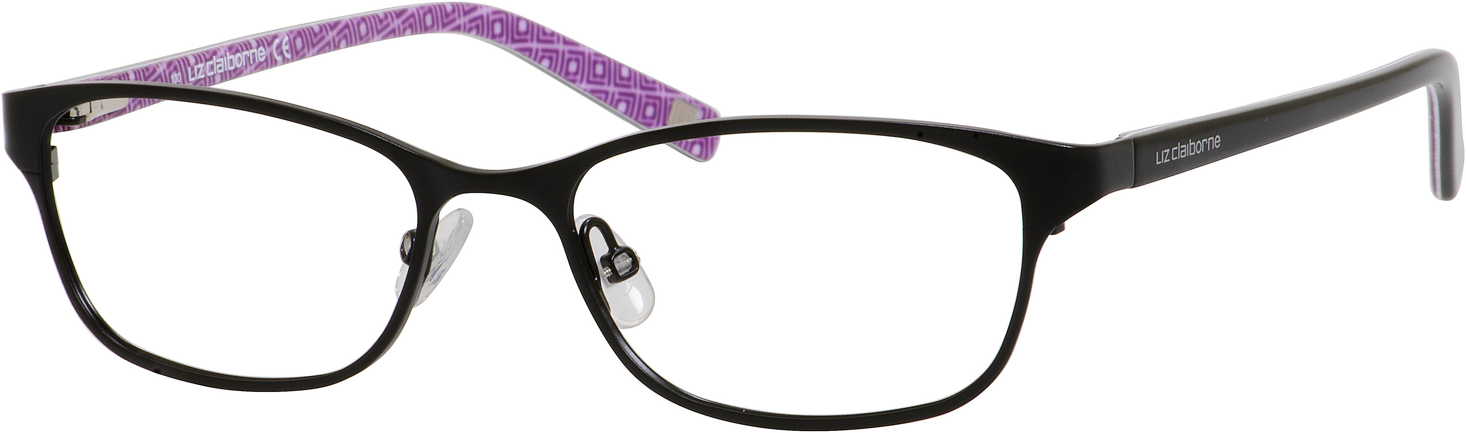  Liz Claiborne 425 Rectangular Eyeglasses 0003-0003  Black (00 Demo Lens)