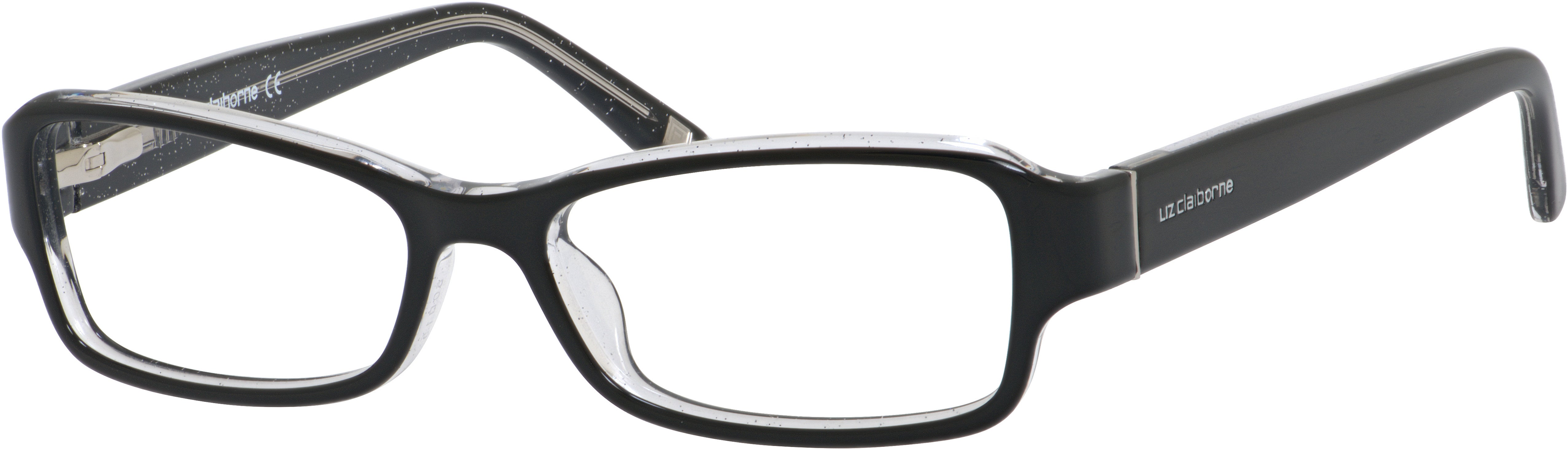  Liz Claiborne 435 Rectangular Eyeglasses 0EA1-0EA1  Black Crystal Glitter (00 Demo Lens)