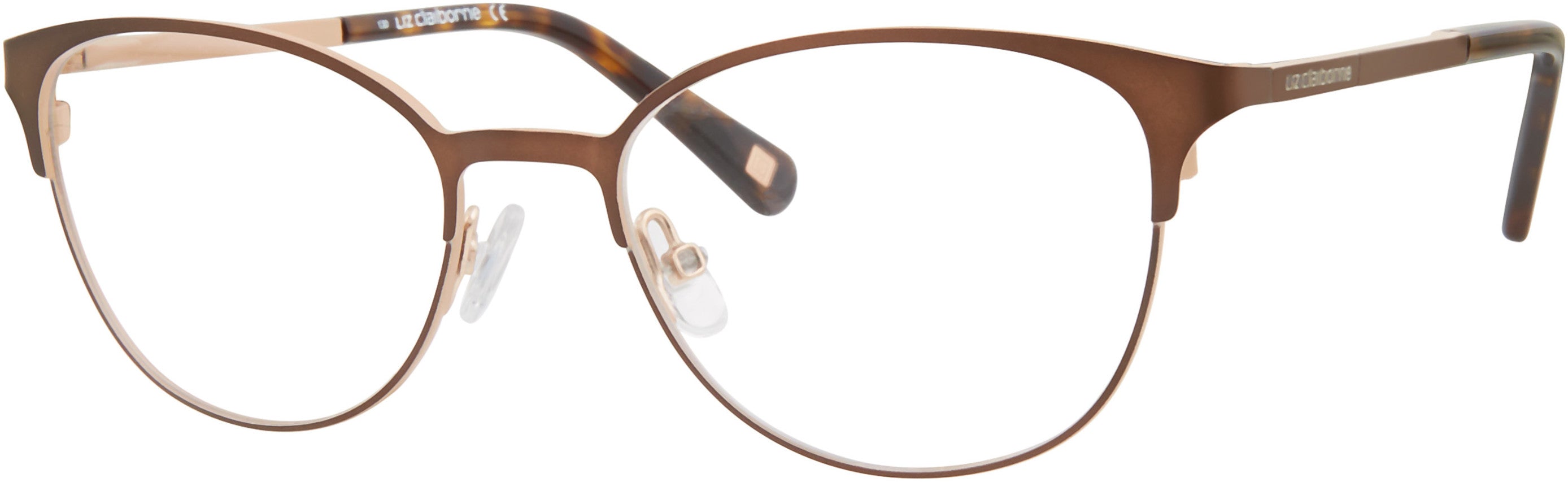  Liz Claiborne 445 Oval Modified Eyeglasses 04IN-04IN  Matte Brown (00 Demo Lens)