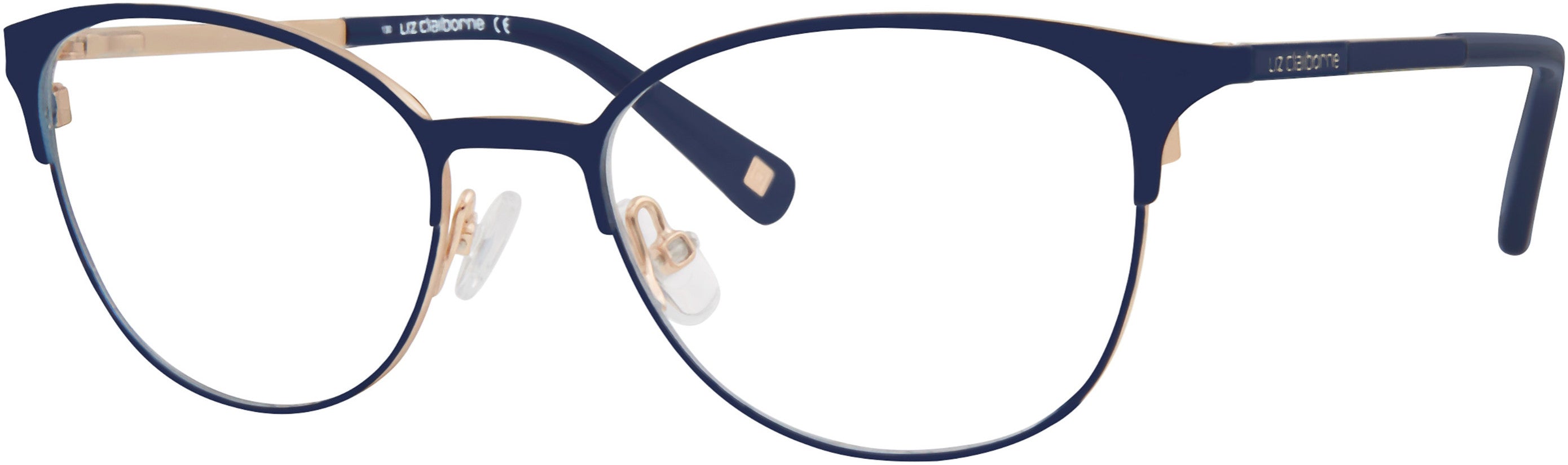  Liz Claiborne 445 Oval Modified Eyeglasses 0E8W-0E8W  Semi Matte Navy (00 Demo Lens)