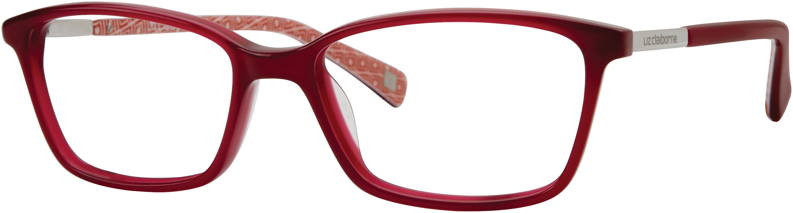  Liz Claiborne 448 Rectangular Eyeglasses 0LHF-0LHF  Opal Burgundy (00 Demo Lens)