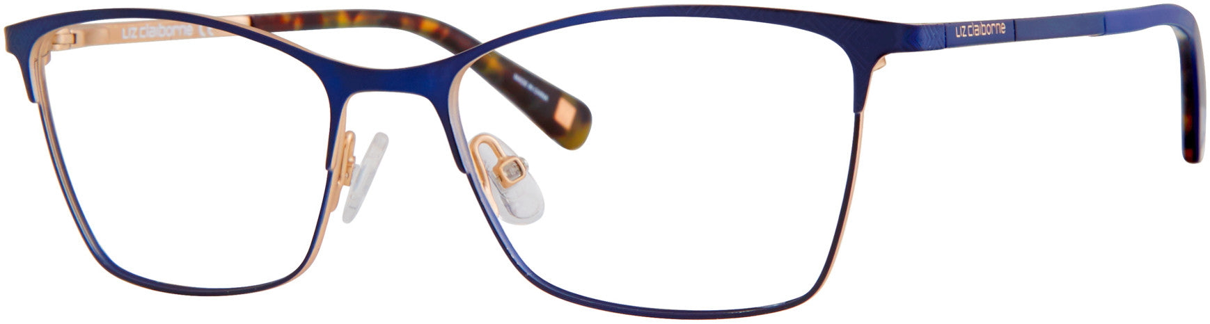  Liz Claiborne 451 Cat Eye/butterfly Eyeglasses 0E8W-0E8W  Semi Matte Navy (00 Demo Lens)