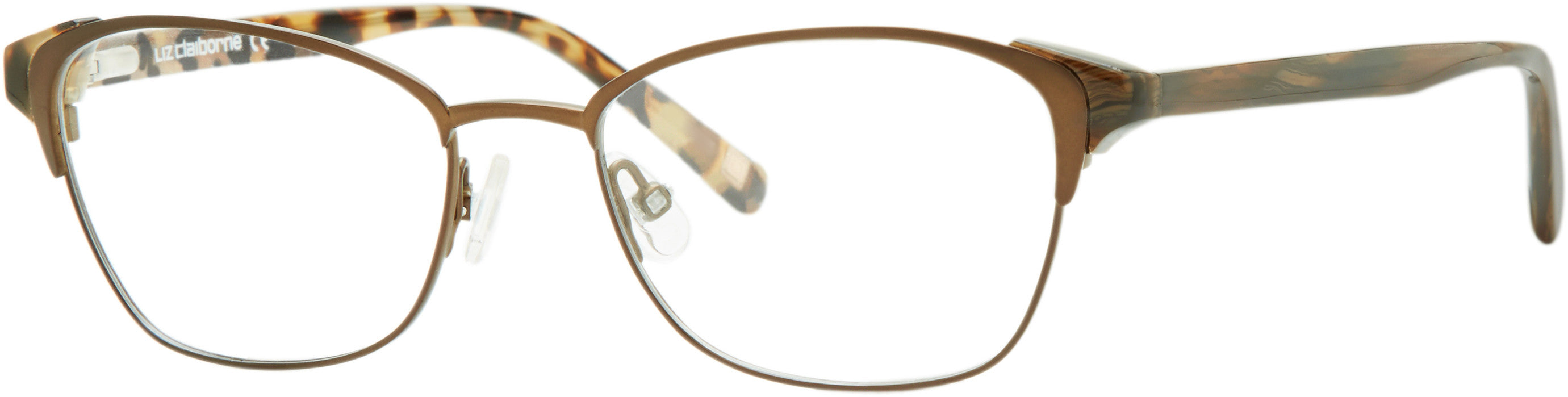  Liz Claiborne 454 Cat Eye/butterfly Eyeglasses 009Q-009Q  Brown (00 Demo Lens)