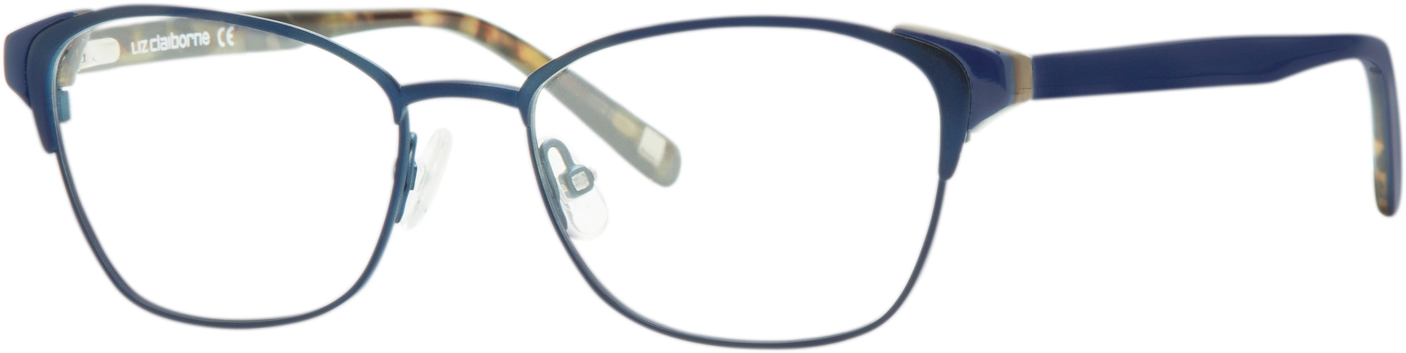 Liz Claiborne 454 Cat Eye/butterfly Eyeglasses 0E8W-0E8W  Semi Matte Navy (00 Demo Lens)
