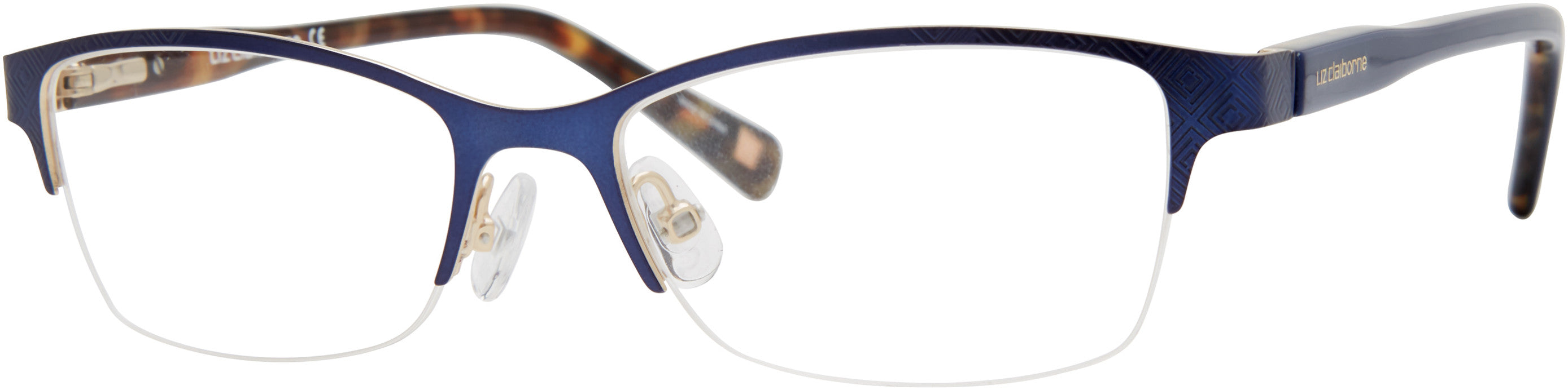  Liz Claiborne 456 Rectangular Eyeglasses 0E8W-0E8W  Semi Matte Navy (00 Demo Lens)