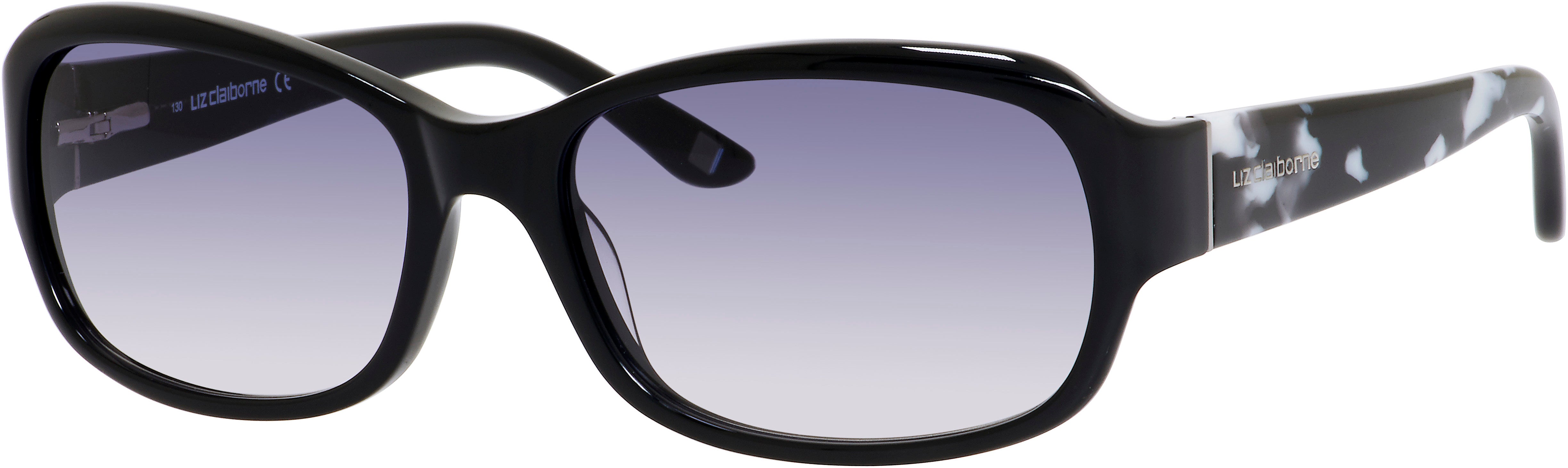  Liz Claiborne 560/S Rectangular Sunglasses 0807-0807  Black (AM Gray Gradient)