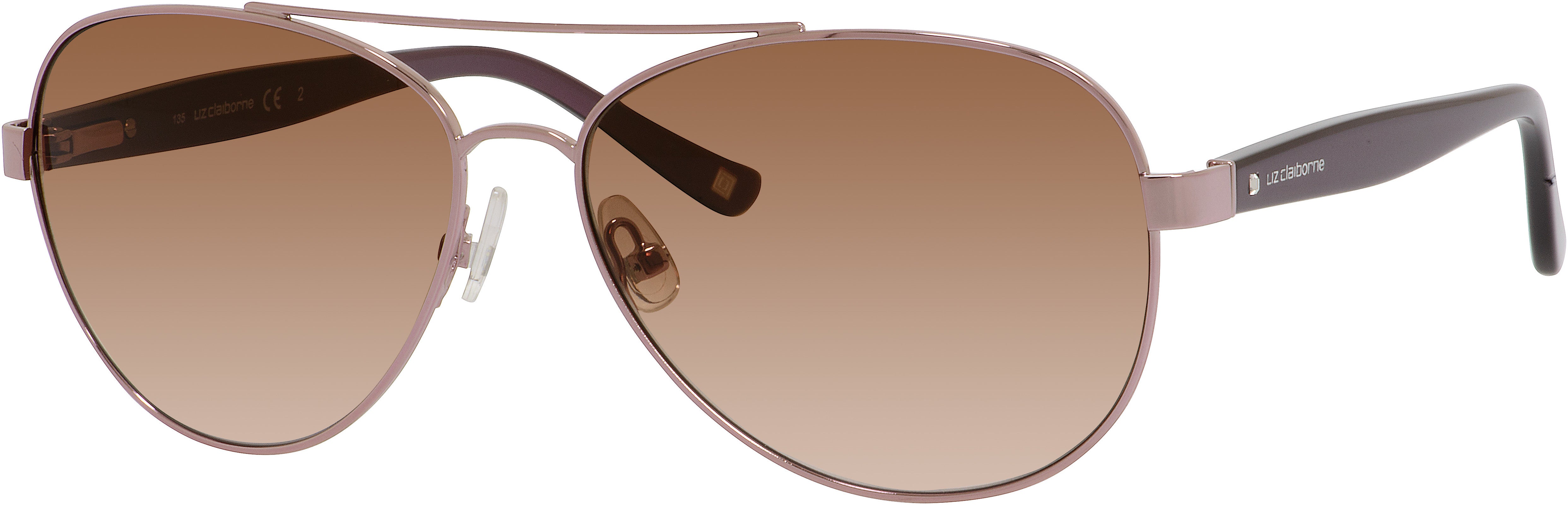  Liz Claiborne 562/S Aviator Sunglasses 0NEH-0NEH  Rose (RN Brown Pink)