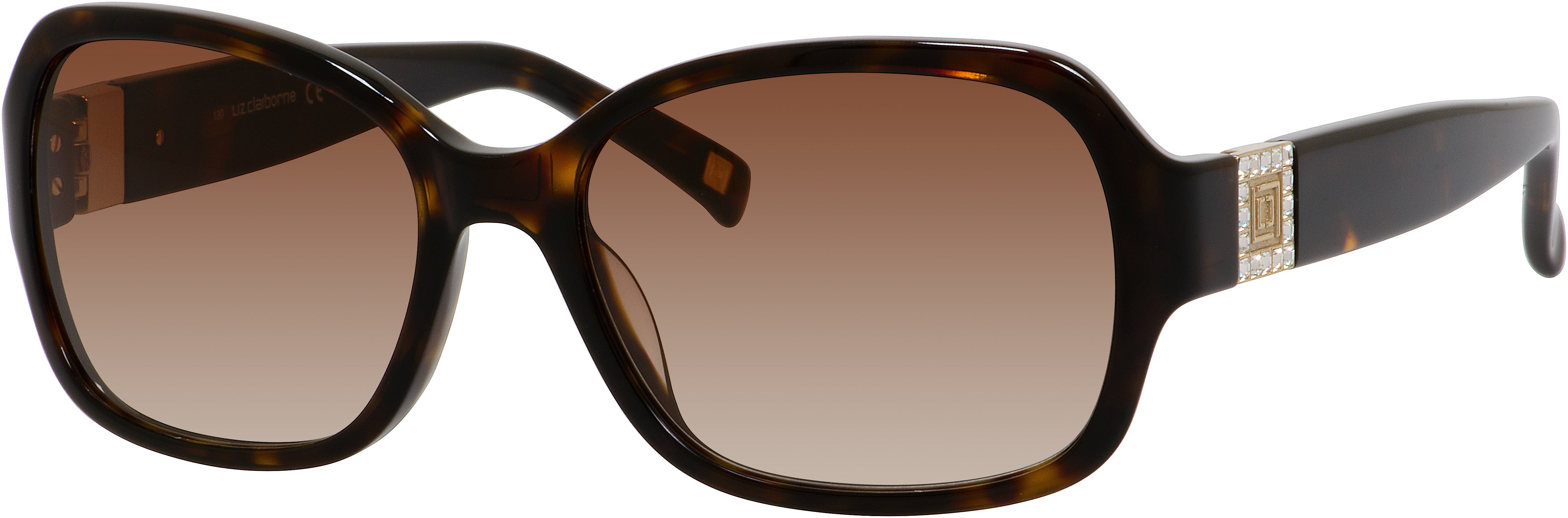  Liz Claiborne 563/S Rectangular Sunglasses 0086-0086  Dark Havana (02 Brown Gradient)