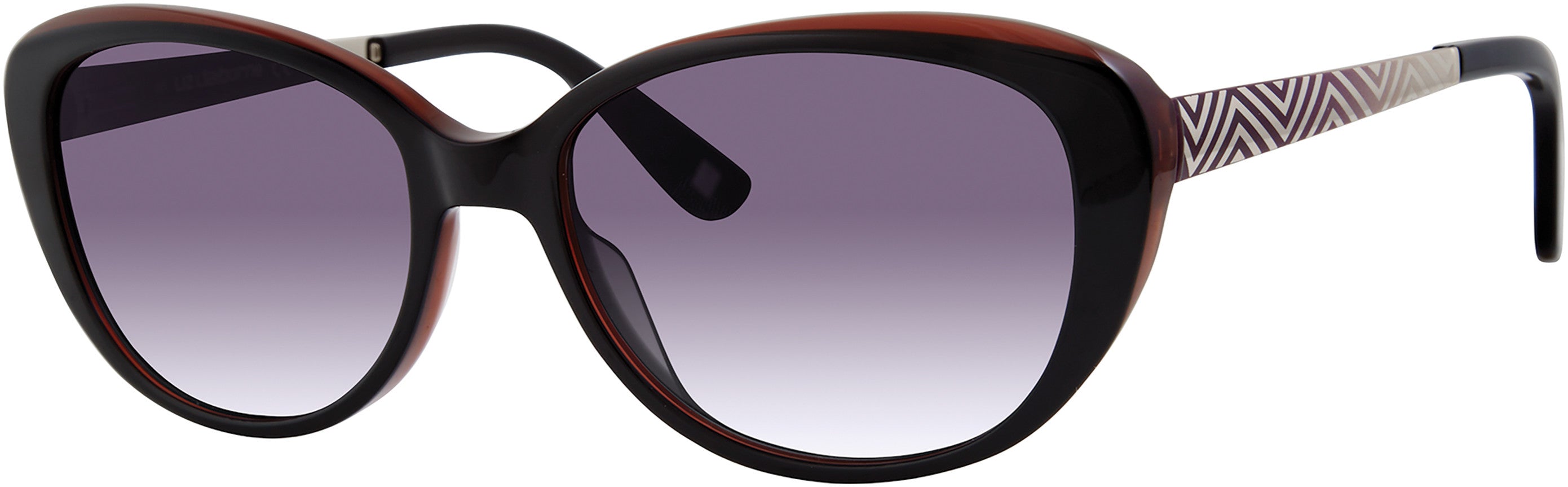  Liz Claiborne 571/S Oval Modified Sunglasses 0807-0807  Black (9O Dark Gray Gradient)