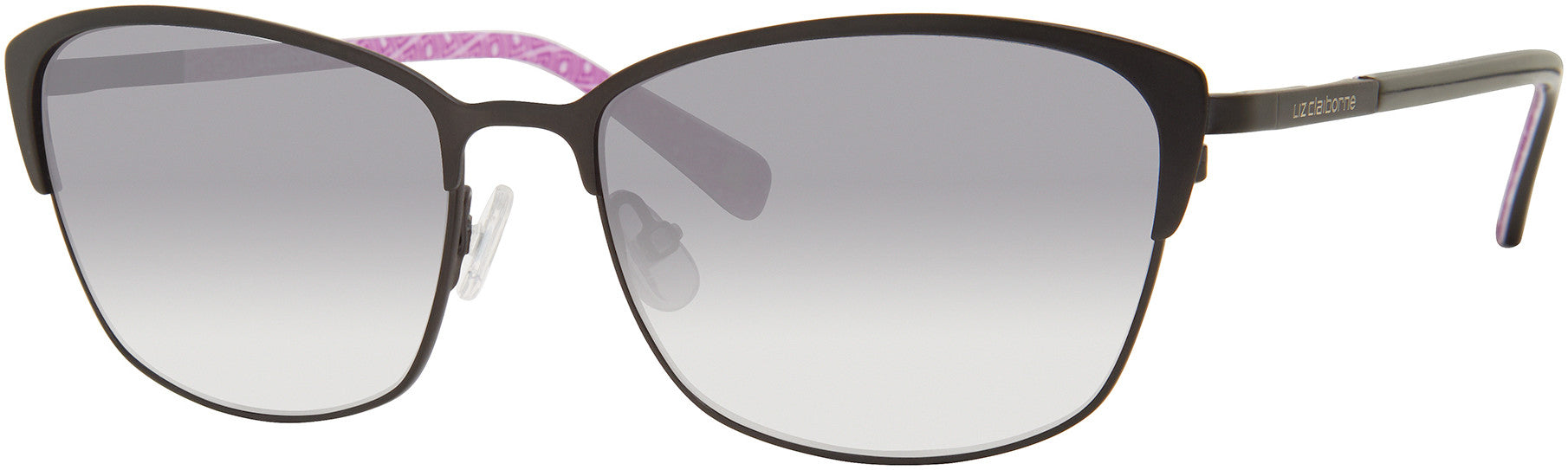  Liz Claiborne 573/S Cat Eye/butterfly Sunglasses 0003-0003  Matte Black (9O Dark Gray Gradient)