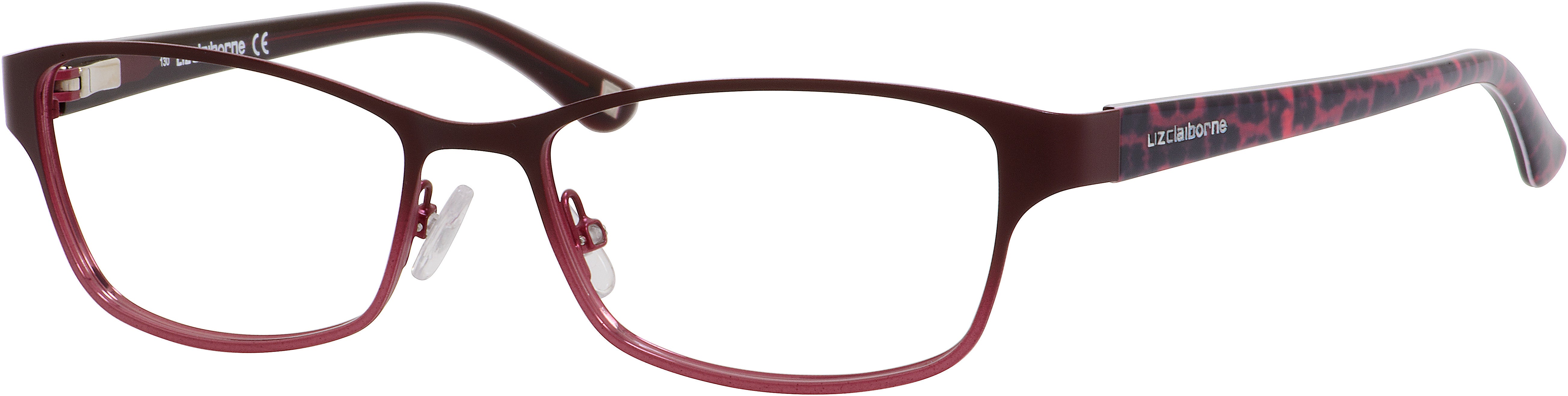  Liz Claiborne 614 Rectangular Eyeglasses 0DV7-0DV7  Burgundy Fade (00 Demo Lens)