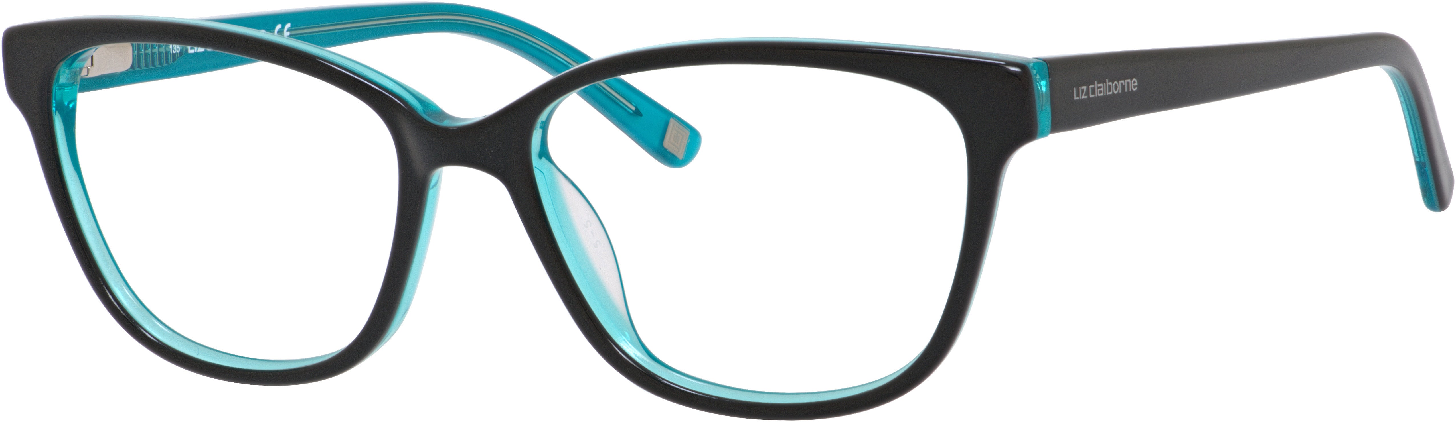  Liz Claiborne 620 Cat Eye/butterfly Eyeglasses 0DB5-0DB5  Black Turquoise (00 Demo Lens)