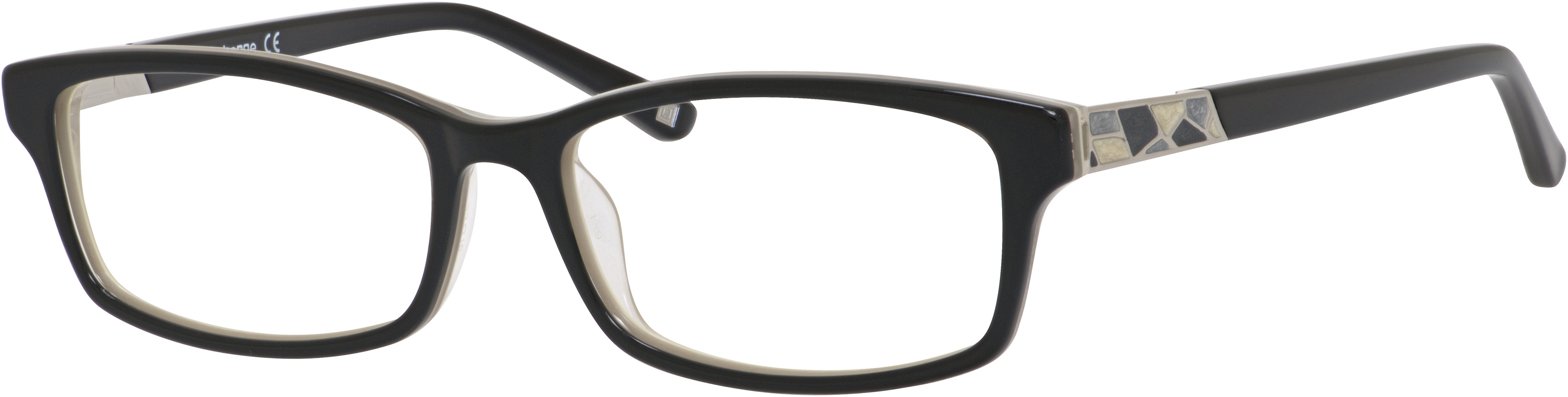  Liz Claiborne 625 Rectangular Eyeglasses 0EC9-0EC9  Black Ivory (00 Demo Lens)