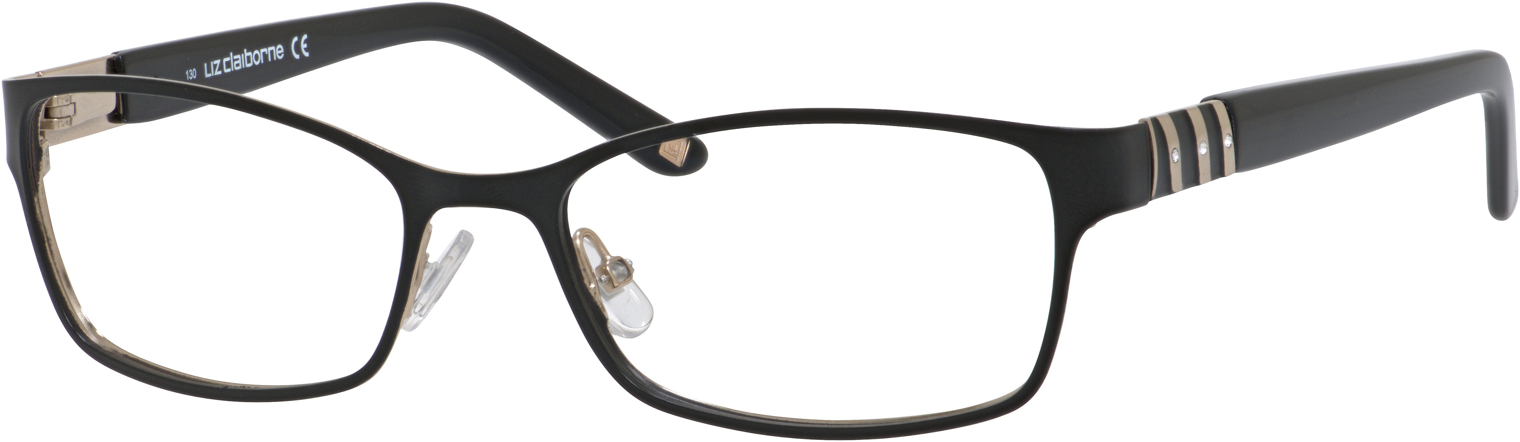  Liz Claiborne 634 Rectangular Eyeglasses 02M2-02M2  Black Gold (00 Demo Lens)