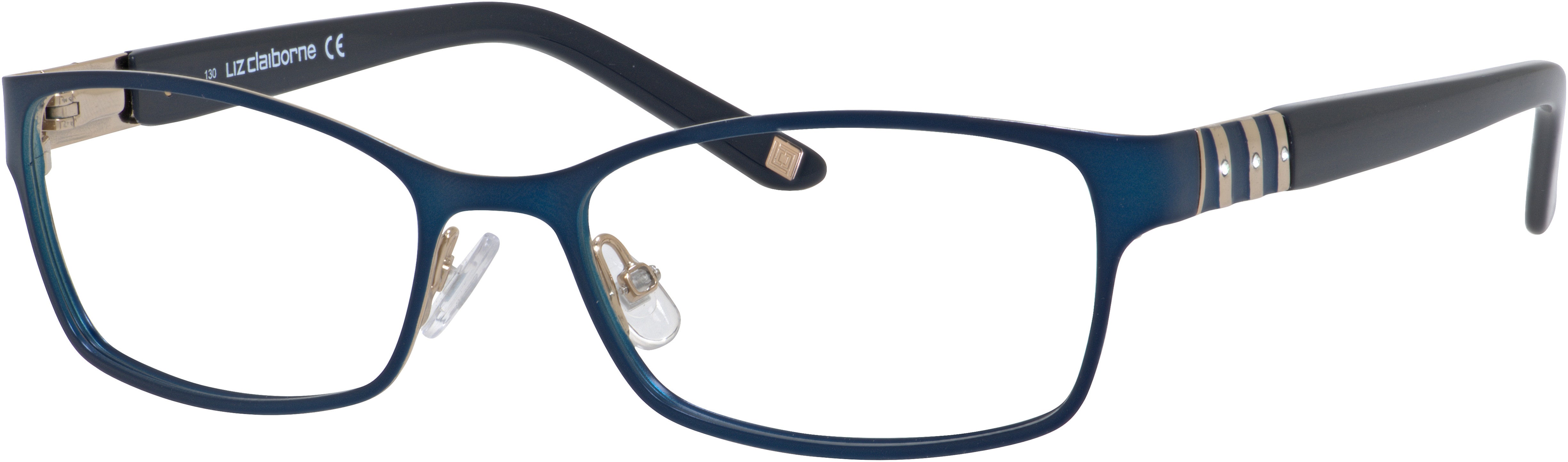  Liz Claiborne 634 Rectangular Eyeglasses 0E8W-0E8W  Semi Matte Navy (00 Demo Lens)