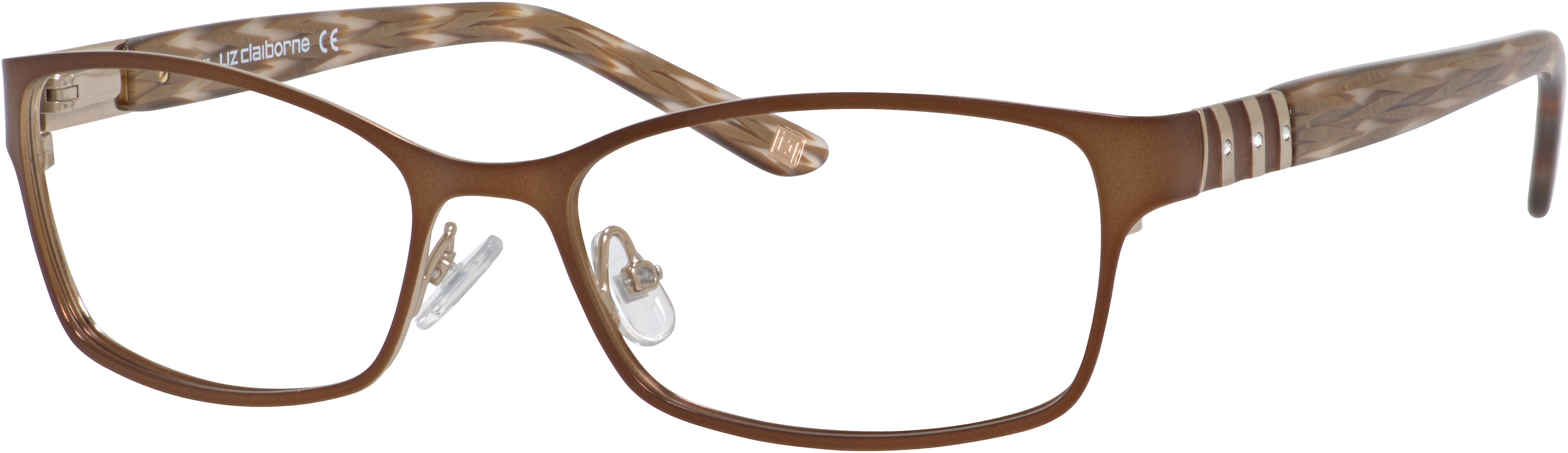  Liz Claiborne 634 Rectangular Eyeglasses 0FG4-0FG4  Brown Gold (00 Demo Lens)