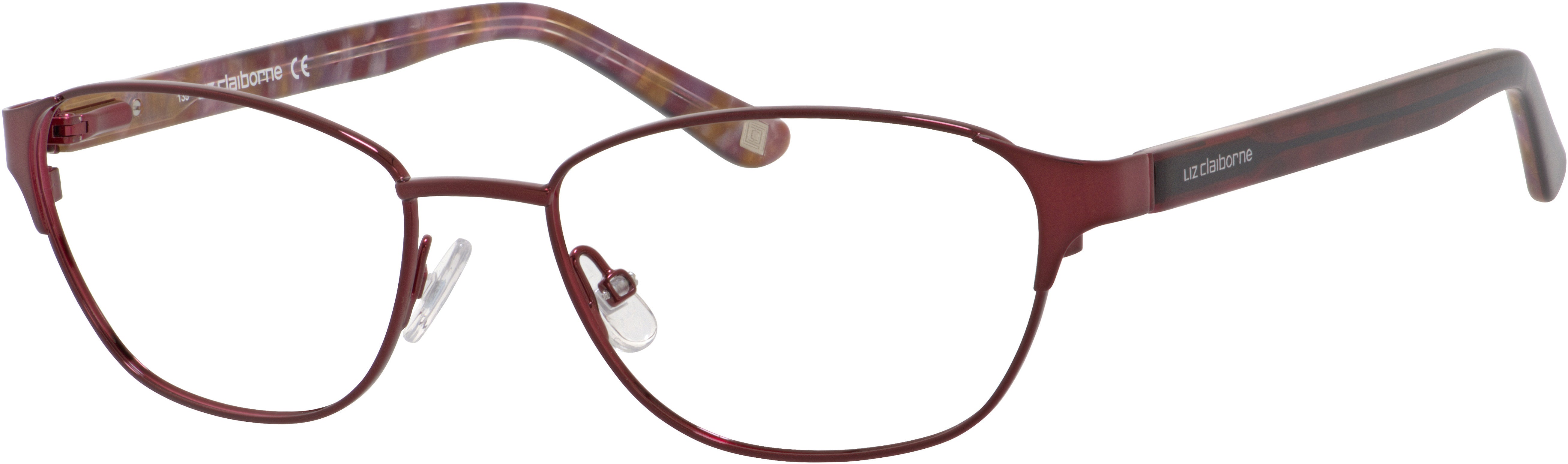  Liz Claiborne 639 Cat Eye/butterfly Eyeglasses 0LHF-0LHF  Opal Burgundy (00 Demo Lens)