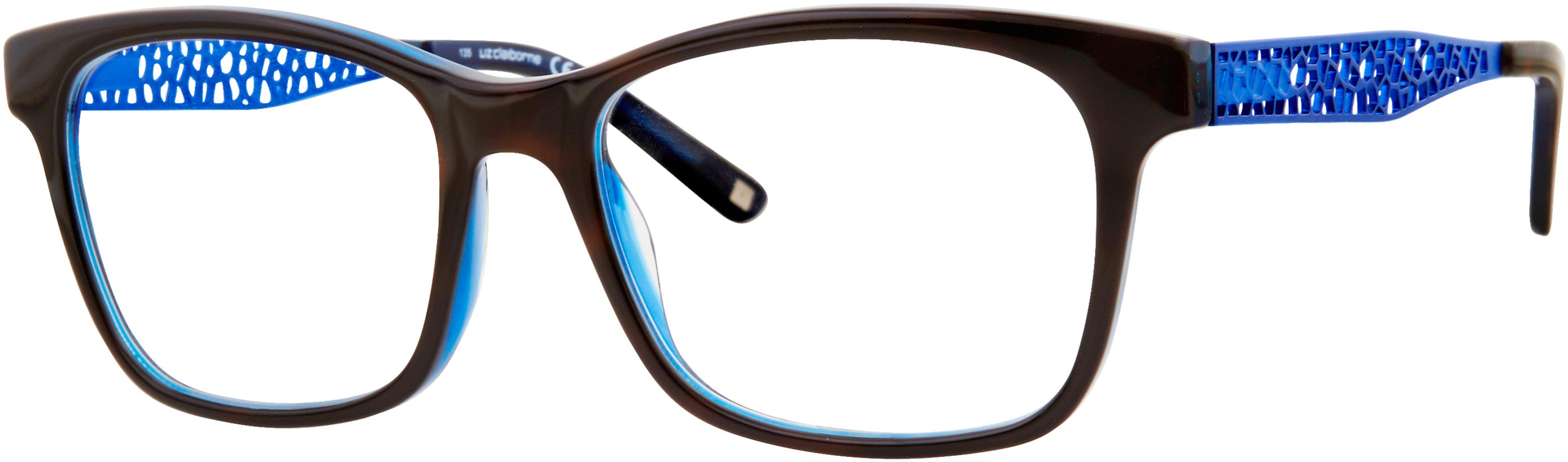  Liz Claiborne 642 Square Eyeglasses 0IPR-0IPR  Havana Blue (00 Demo Lens)