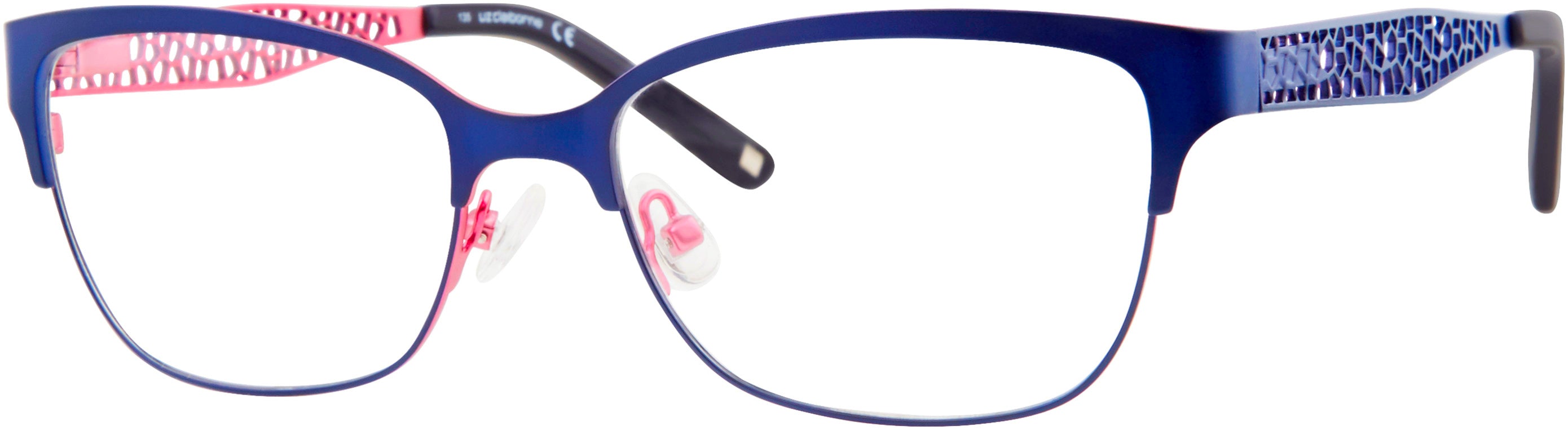  Liz Claiborne 643 Square Eyeglasses 0BR0-0BR0  Blue Pink (00 Demo Lens)
