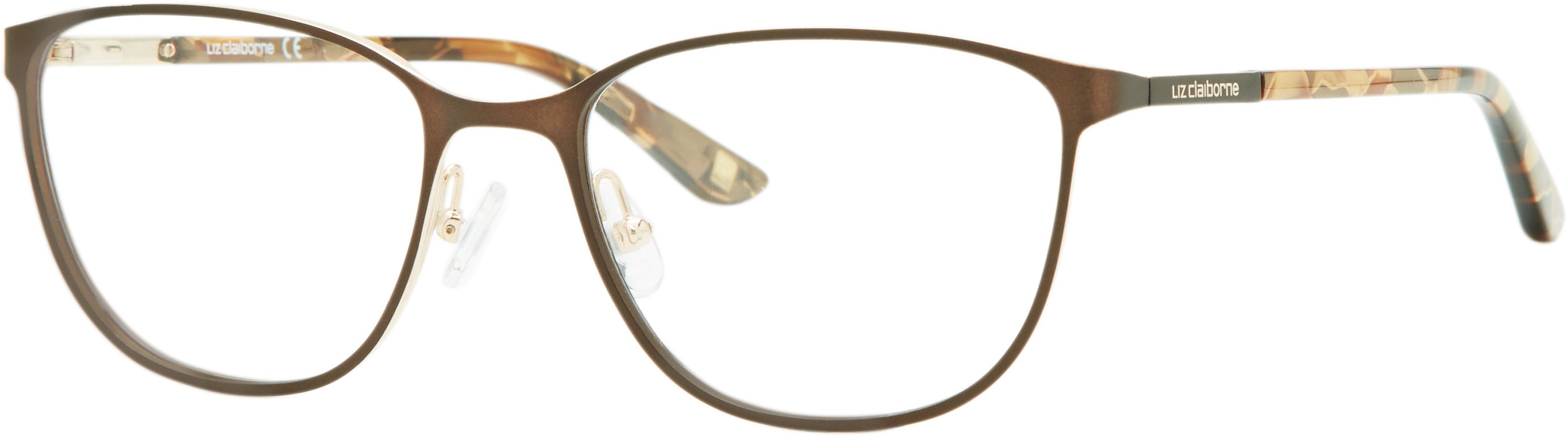  Liz Claiborne 652 Cat Eye/butterfly Eyeglasses 0FG4-0FG4  Brown Gold (00 Demo Lens)