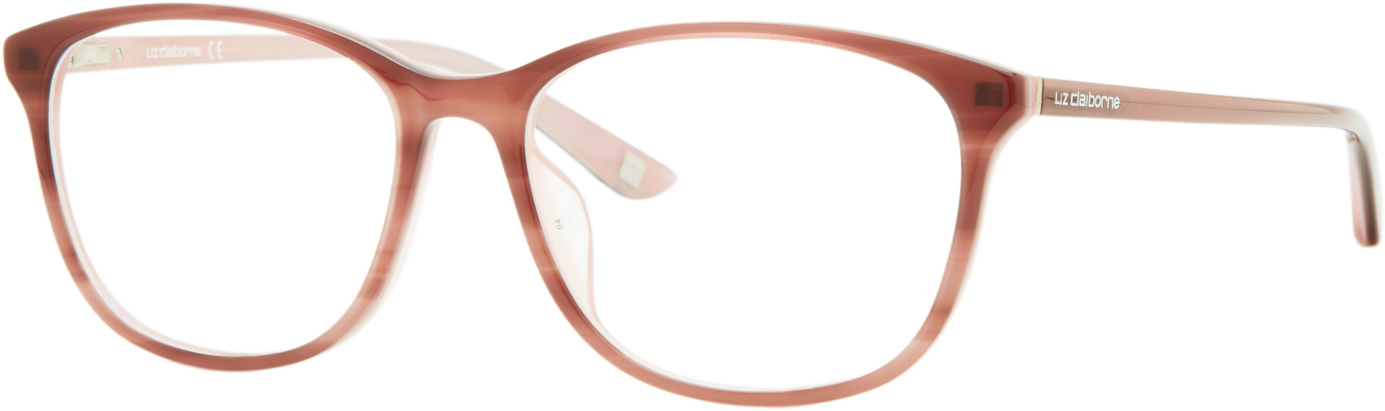  Liz Claiborne 653 Square Eyeglasses 01ZX-01ZX  Pink Horn (00 Demo Lens)