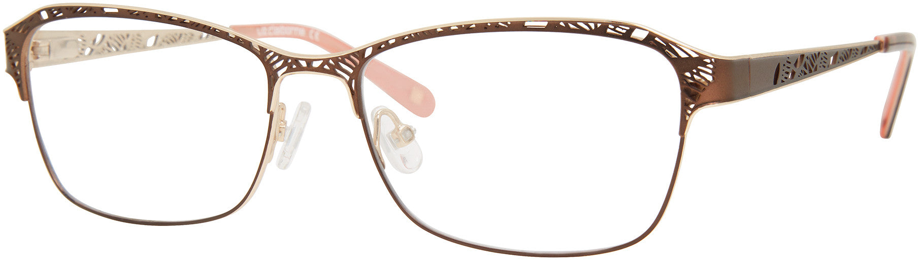  Liz Claiborne 655 Rectangular Eyeglasses 009Q-009Q  Brown (00 Demo Lens)