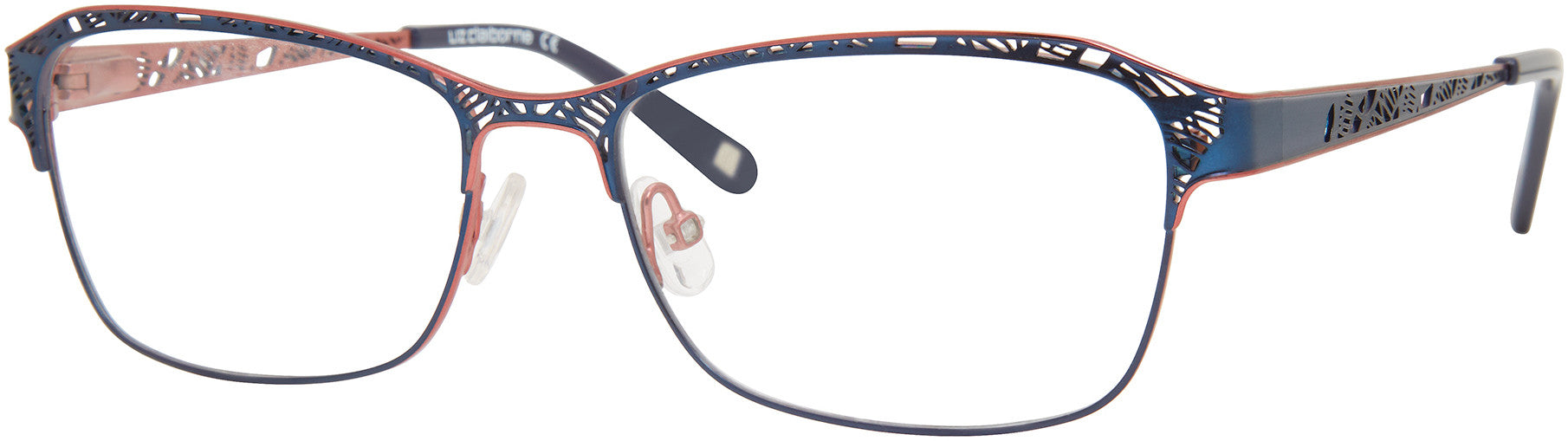  Liz Claiborne 655 Rectangular Eyeglasses 0E8W-0E8W  Semi Matte Navy (00 Demo Lens)