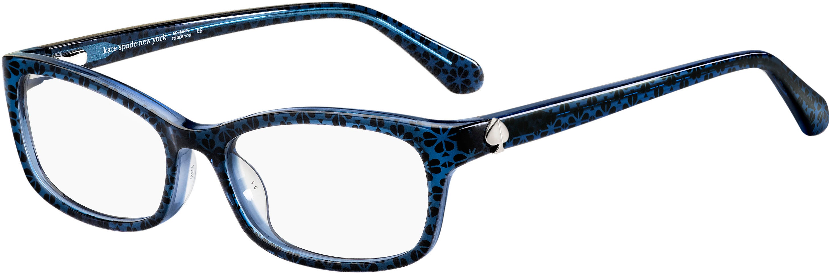 Kate Spade Lizabeth Rectangular Eyeglasses 0S6F-0S6F  Blue Pattern (00 Demo Lens)