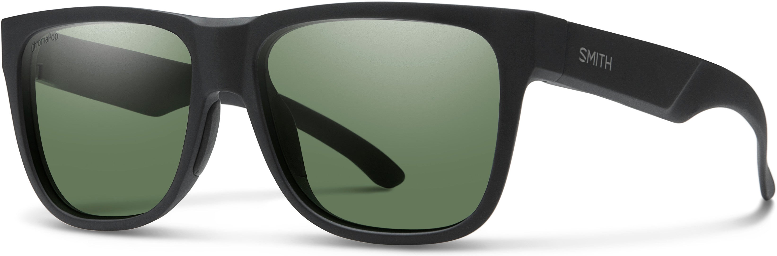 Smith Lowdown 2 Rectangular Sunglasses 0003-0003  Matte Black (L7 Polarized Green CP)